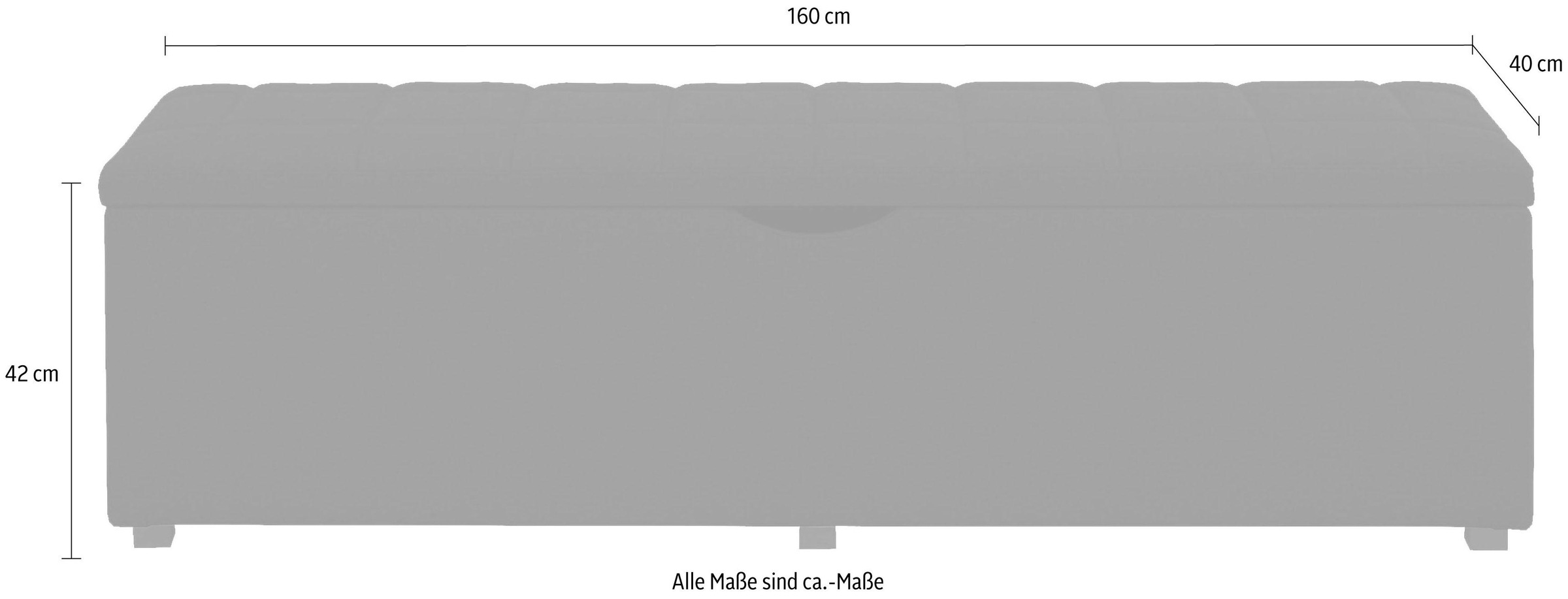 Places of Style Hockerbank »Checked«, mit Stauraum, Breite 120 cm und 160 cm, als Bettbank geeignet