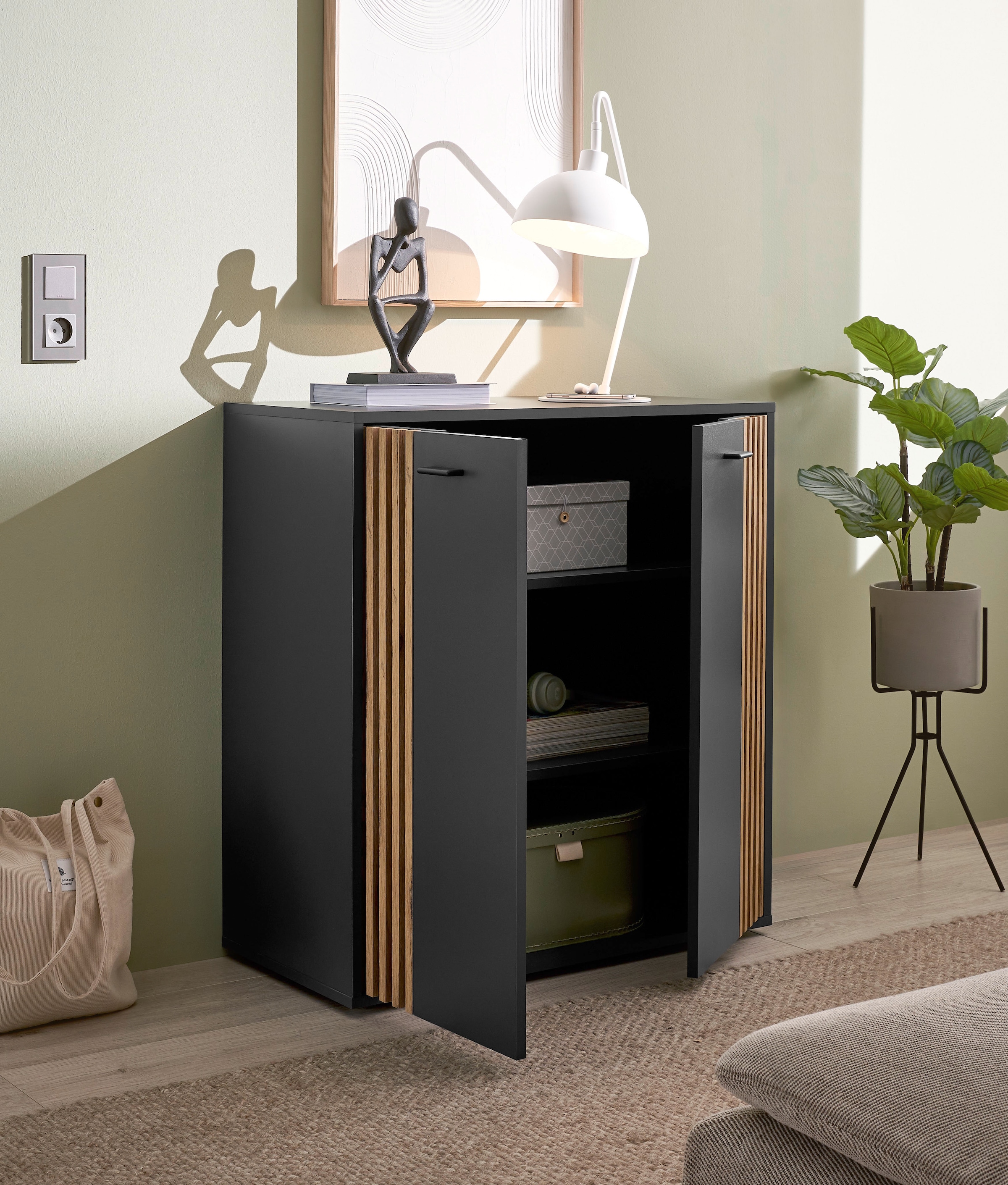 HBZ Sideboard »Dublin Kommode, BxHxT 80x86x38cm«, (1 St.), Breite 80cm, Softclose, Metallgriffe