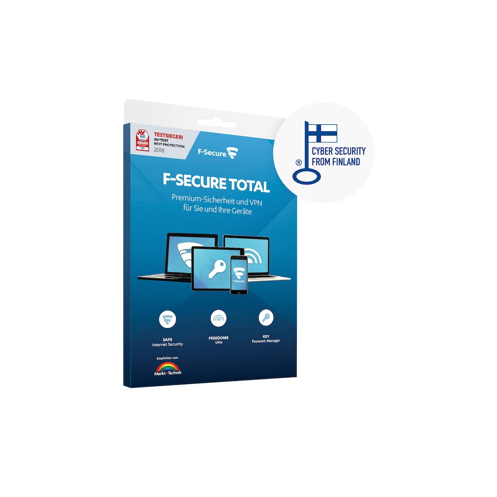 Virensoftware »F-Secure F-Secure TOTAL Vollversion, 5 Geräte, 2 Jahre«