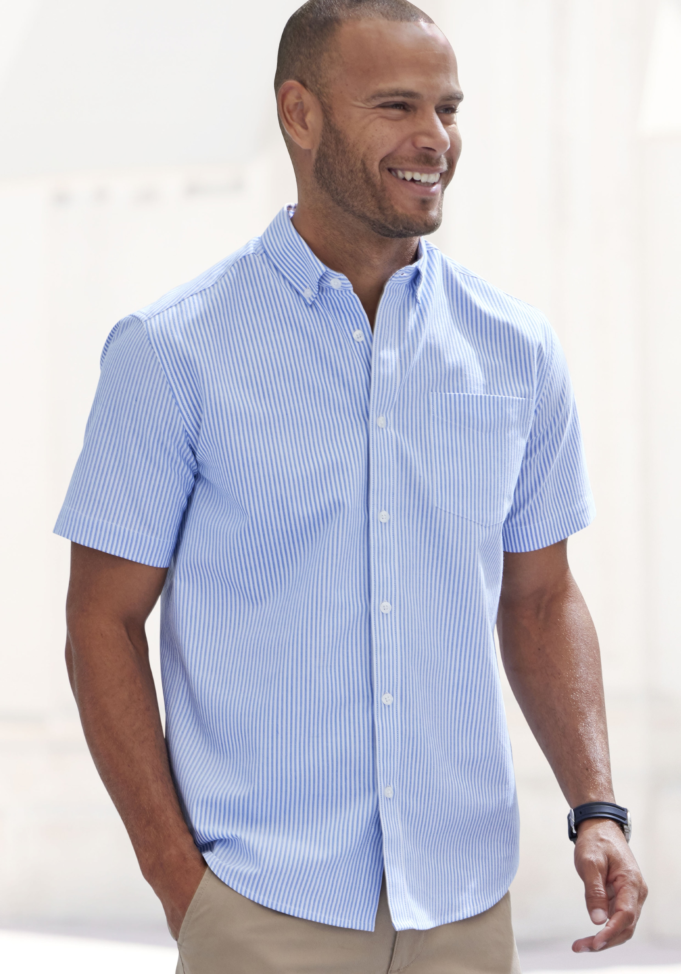 H.I.S Kurzarmhemd »Regular fit«, Oxfordhemd kurzarm mit Button-down-Kragen aus reiner Baumwolle