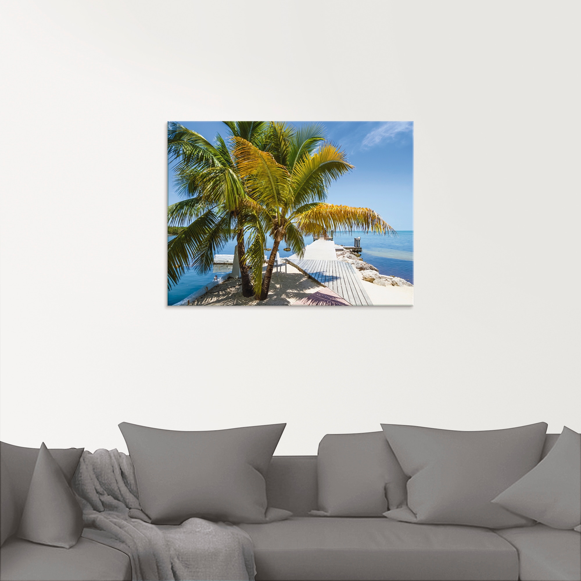 Artland Glasbild »Florida Keys Himmlischer Blick«, Strand, (1 St.), in verschiedenen Grössen