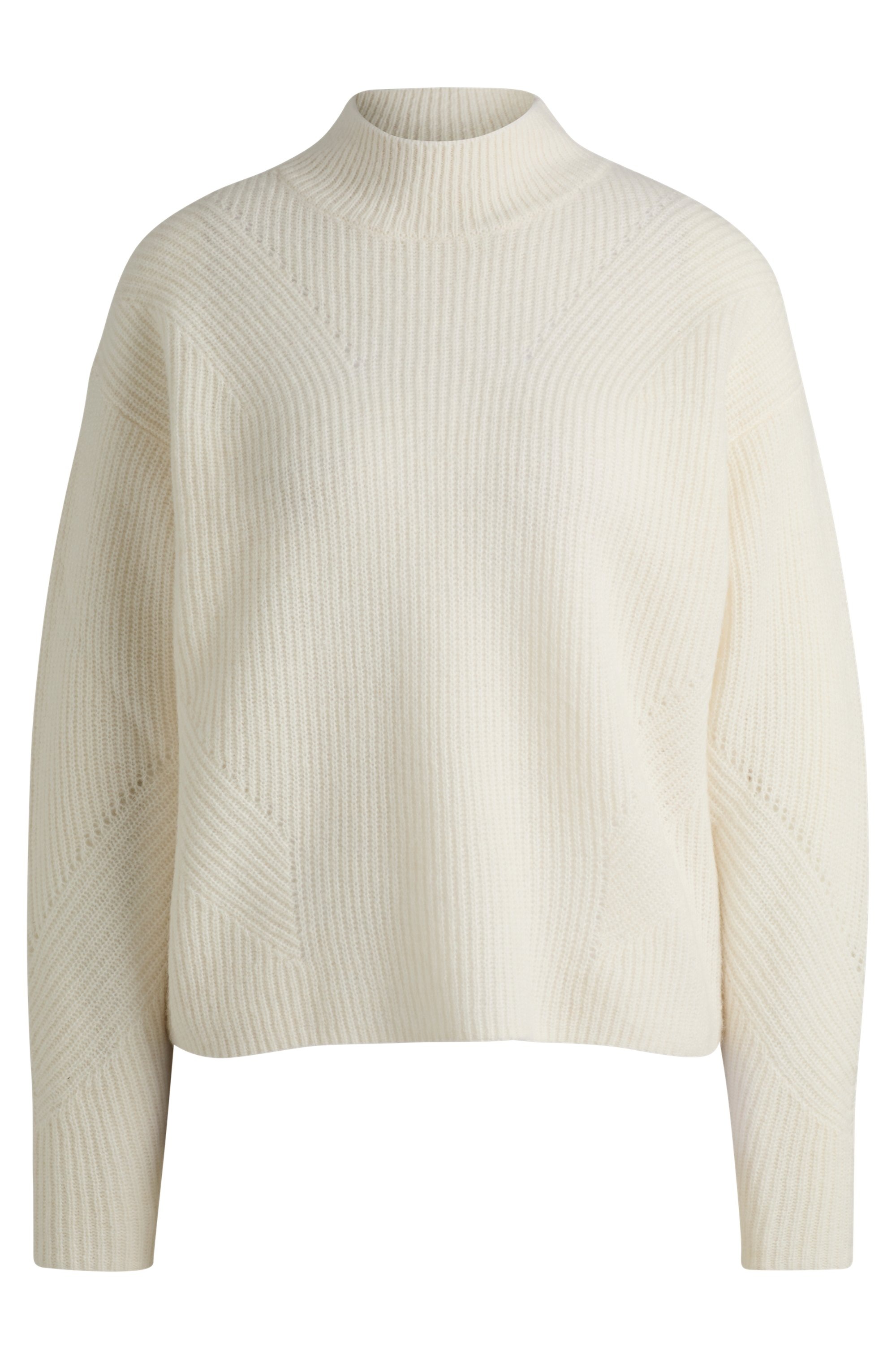 BOSS ORANGE Strickpullover »Flondassy Premium Damenmode«, mit kurzem Stehkragen