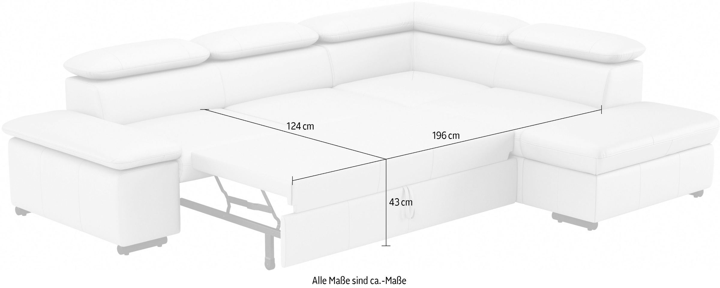 sit&more Ecksofa »Alcudia L-Form«, wahlweise mit Bettfunktion