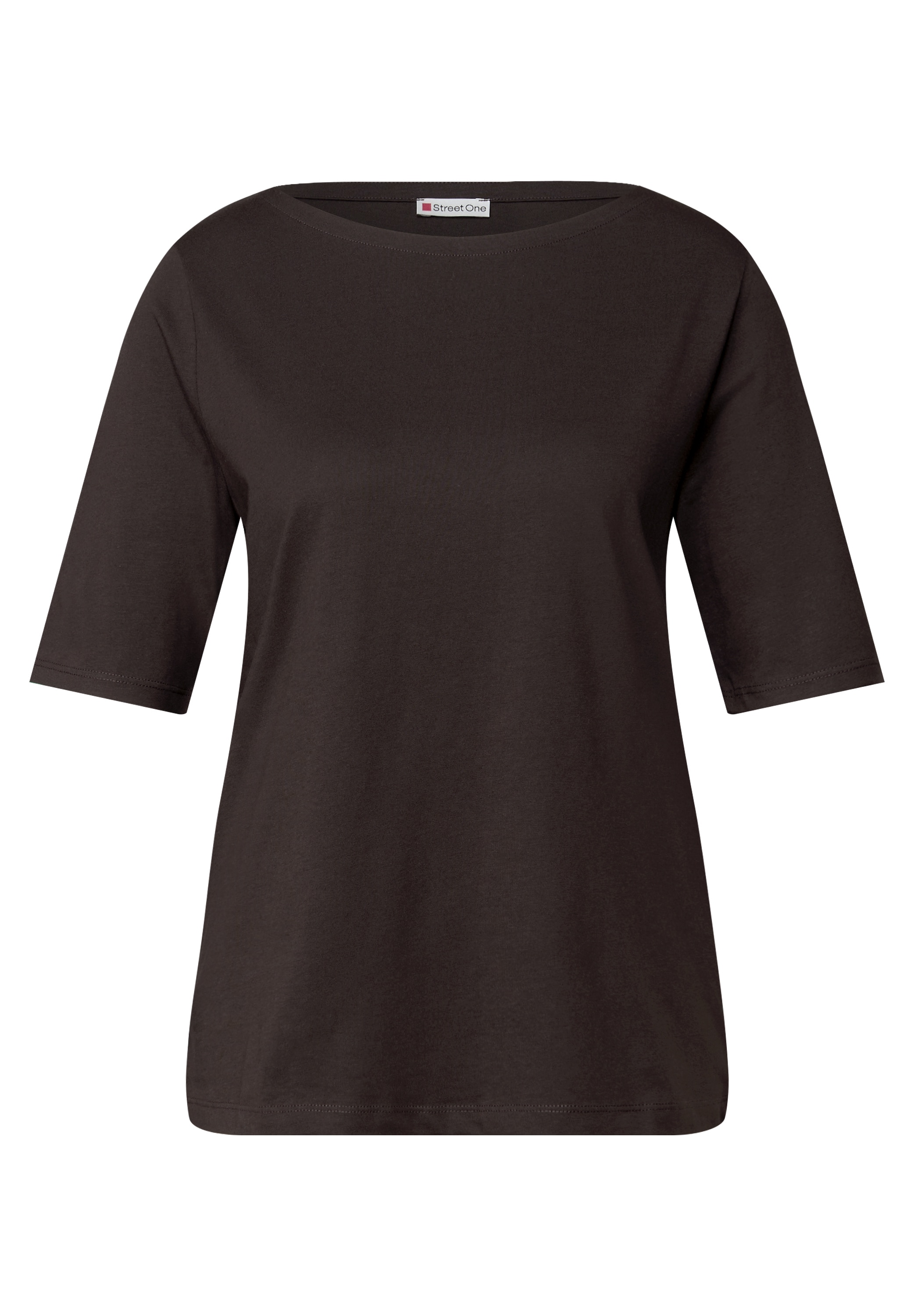 STREET ONE T-Shirt, U-Boot Ausschnitt, Basic
