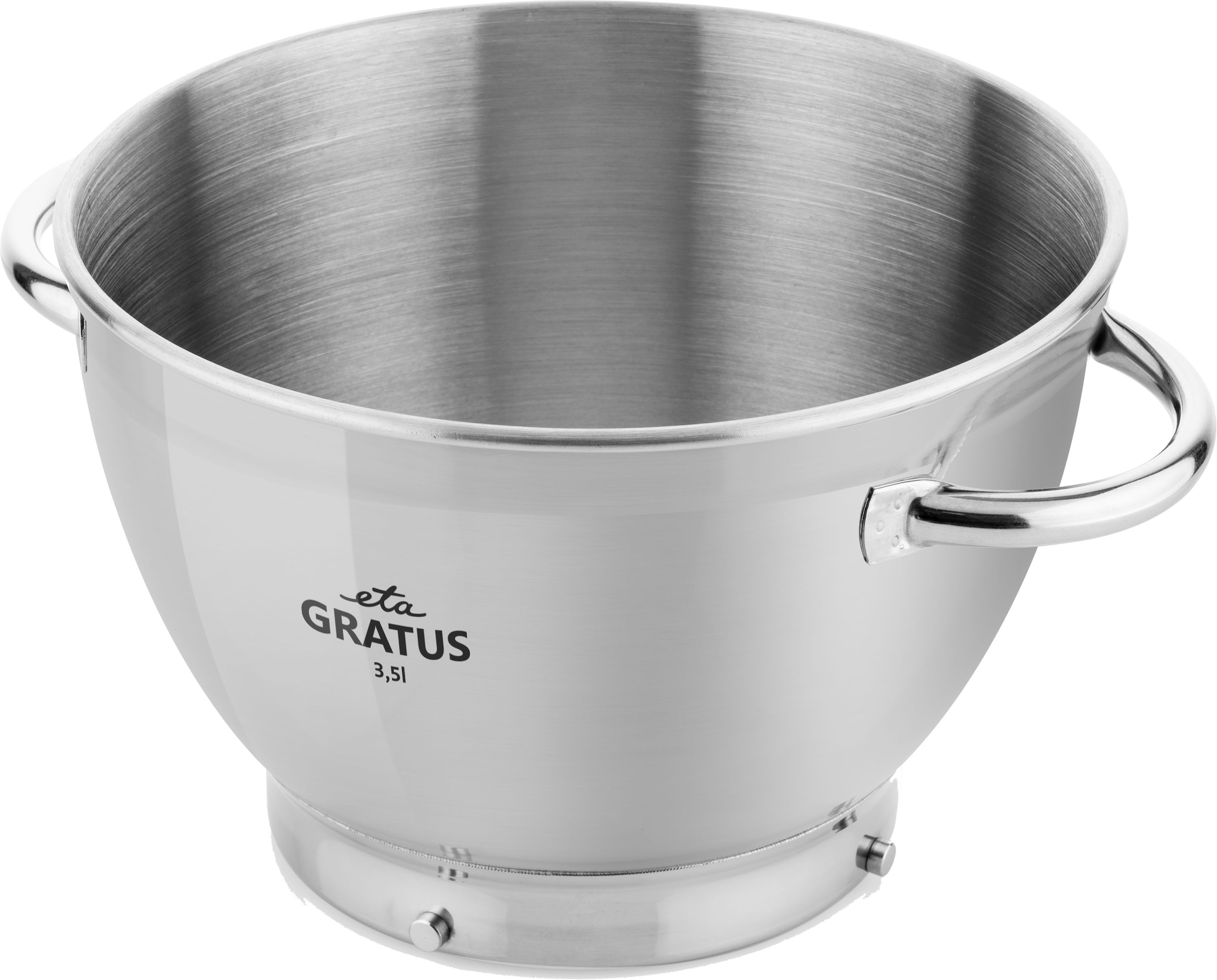 eta Küchenmaschinenschüssel »ETA002899003«, 1 tlg., aus Edelstahl, 3,5l, mit Griffen, Zubehör für Küchenmaschine Gratus ETA 0028