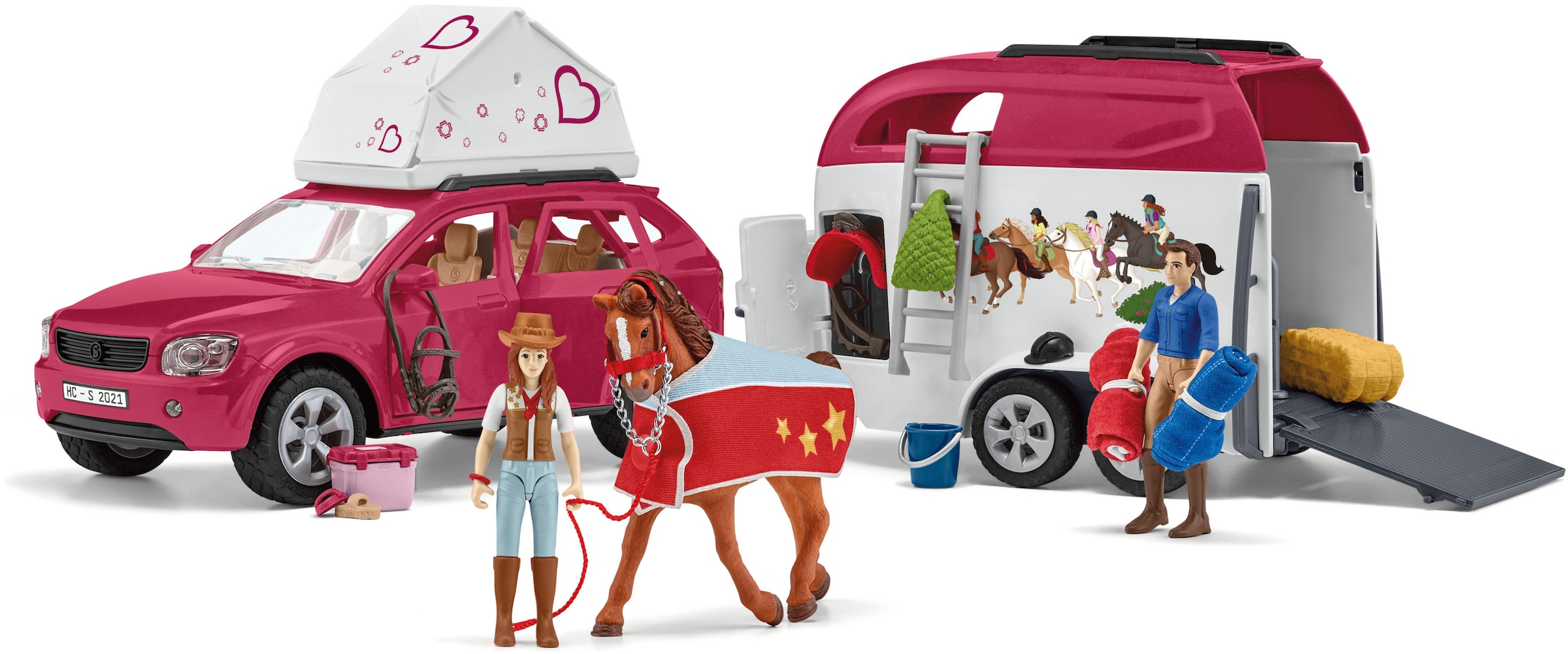 Schleich® Spielwelt »HORSE CLUB, Abenteuer mit Auto und Pferdeanhänger (42535)«, Made in Europe