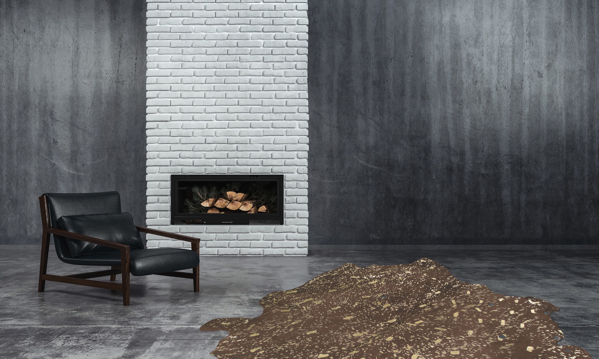 Kayoom Lederteppich »Glam 110 - Rinderfellteppich«, tierfellförmig, 3 mm Höhe, 100% Rindsleder, ca. Masse, Akzente in Silber/Gold