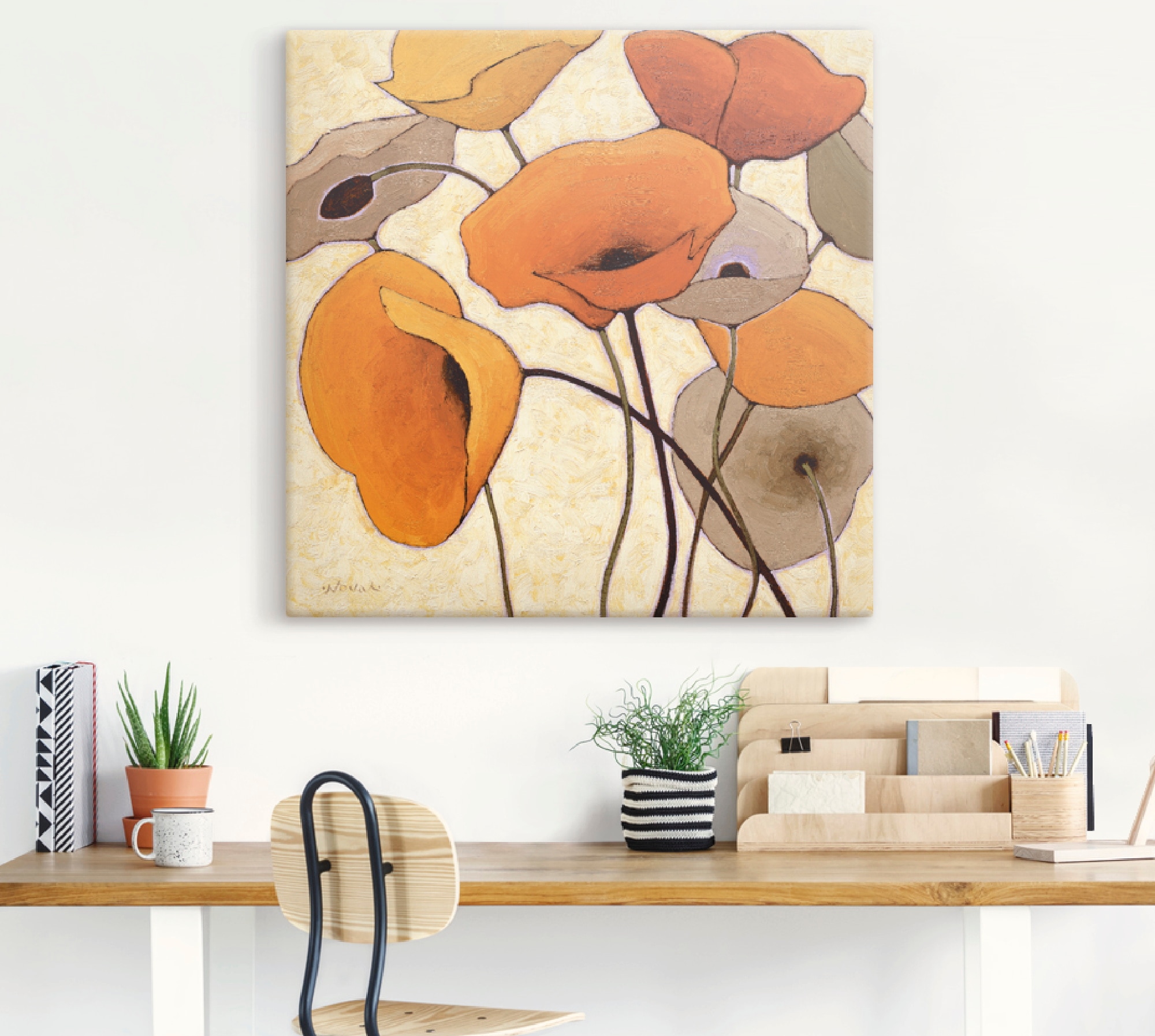 Artland Wandbild »Kürbismohn III«, Blumen, (1 St.), als Leinwandbild, Wandaufkleber in verschied. Grössen