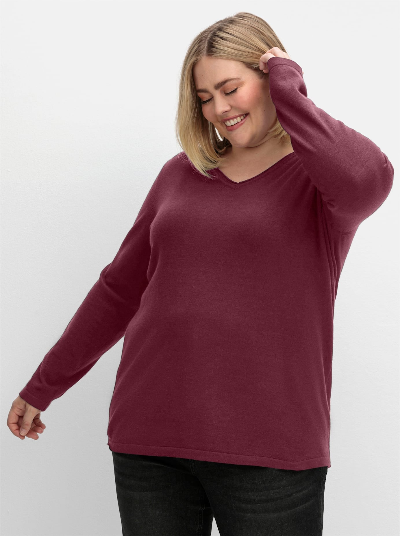 Sheego V-Ausschnitt-Pullover »V-Ausschnitt-Pullover«