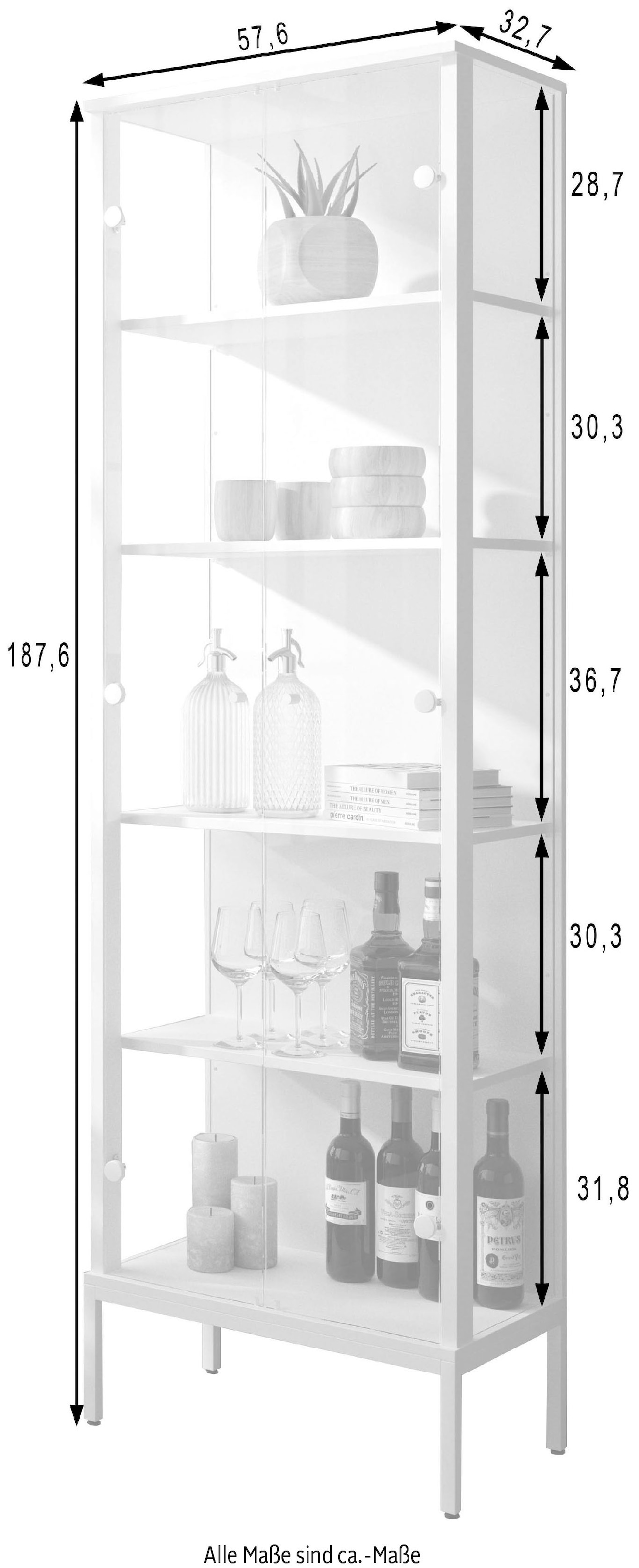 fif möbel Vitrine »STEP«, (1 St.), Standvitrine, Vitrinenschrank, Glasvitrine, Sammlervitrine