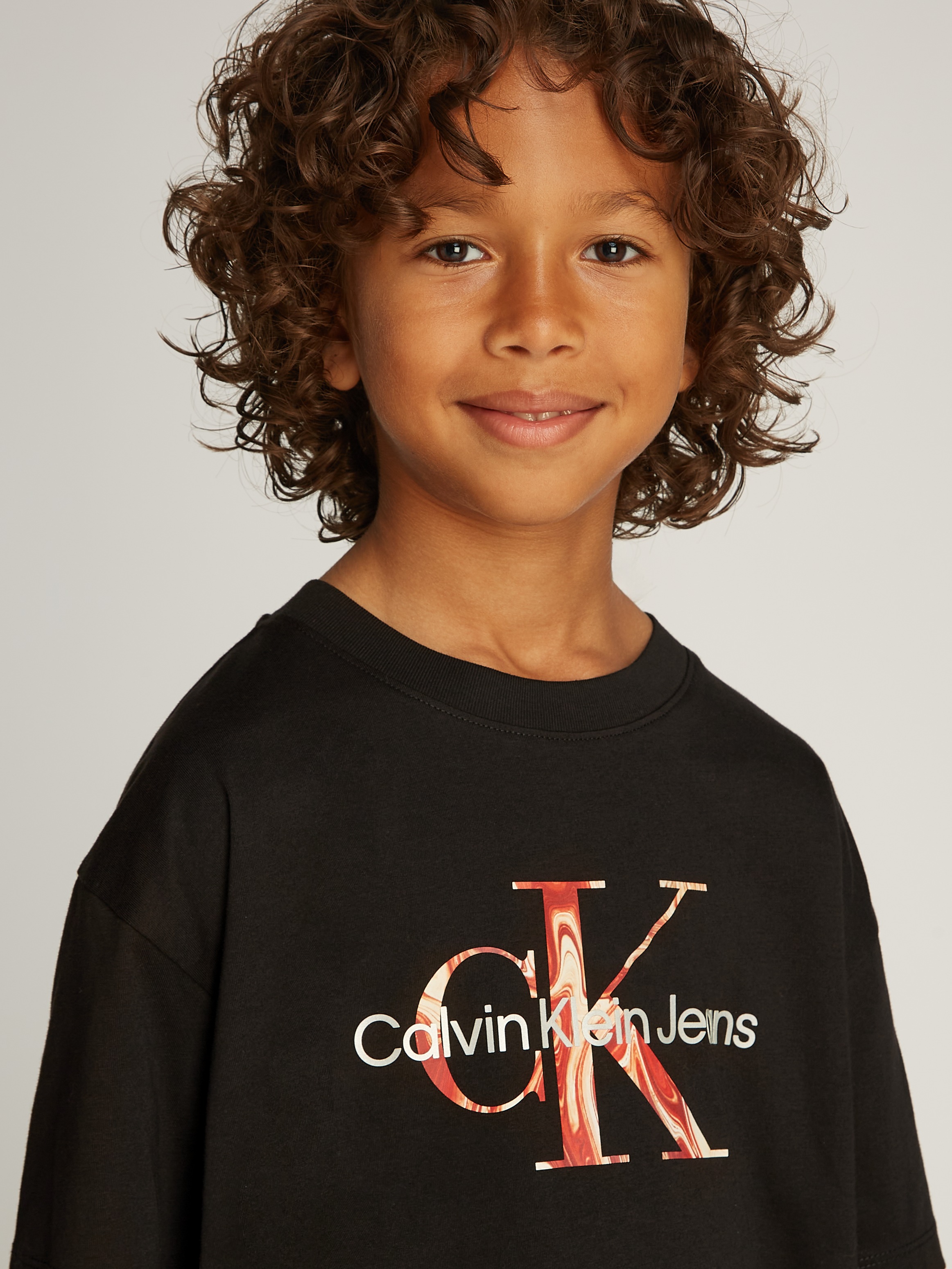 Calvin Klein Jeans T-Shirt »OCEAN SWIRL MONO T-SHIRT« mit grossem Logodruck