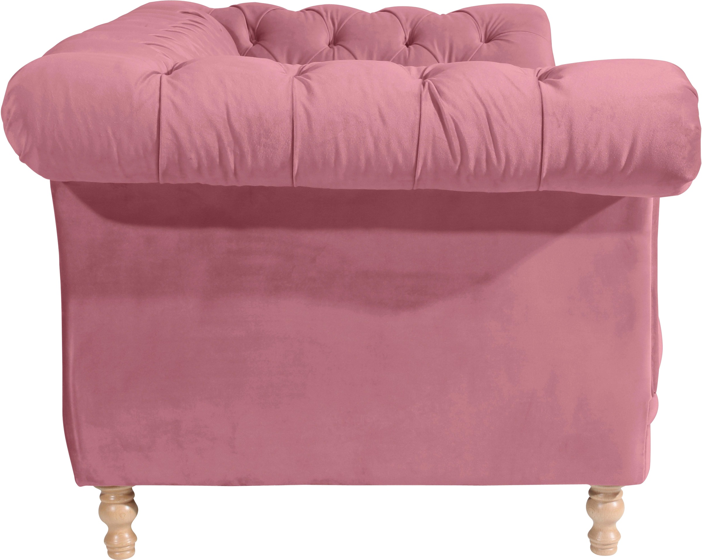 Max Winzer® Chesterfield-Sofa »Isabelle«, mit Knopfheftung & gedrechselten Füssen in Buche natur, Breite 200 cm
