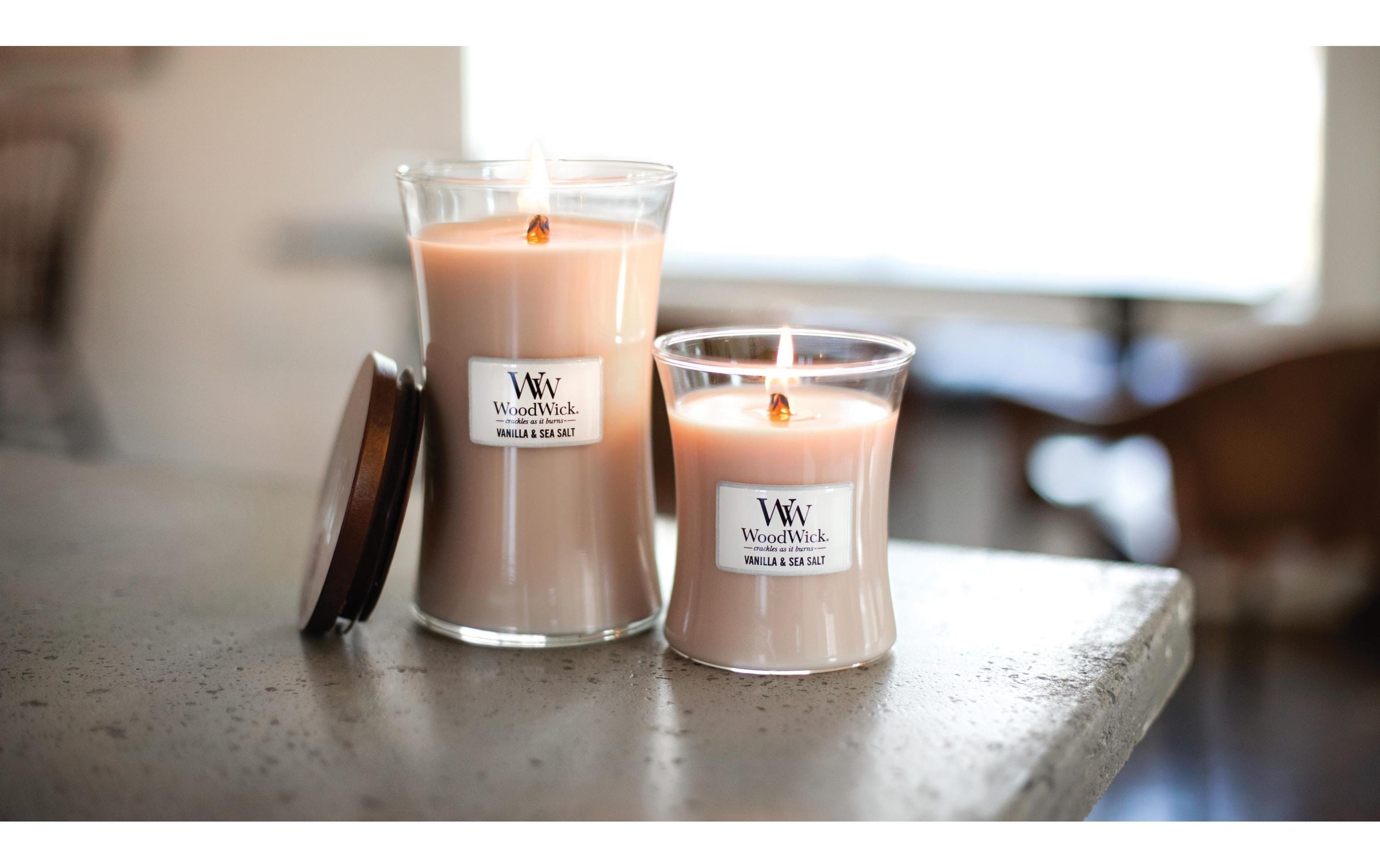 Woodwick Duftkerze »Vanilla & Sea Salt«
