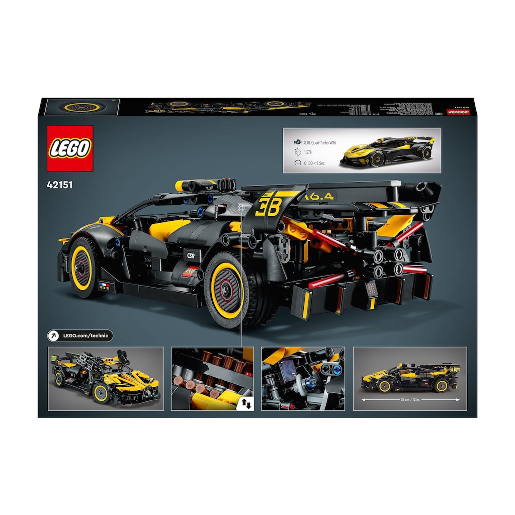 LEGO® Konstruktionsspielsteine »Bugatti-Bolide«, (905 St.)