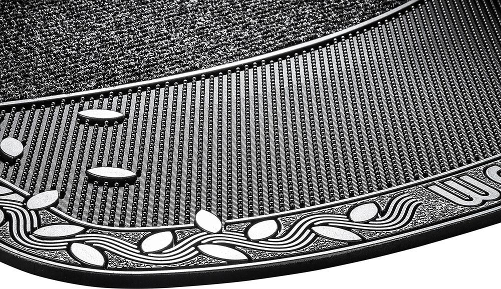 Home2Fashion Fussmatte »TC Clean Leaves«, rechteckig, 8 mm Höhe, Schmutzfangmatte, mit Spruch, robust, In- und Outdoor geeignet