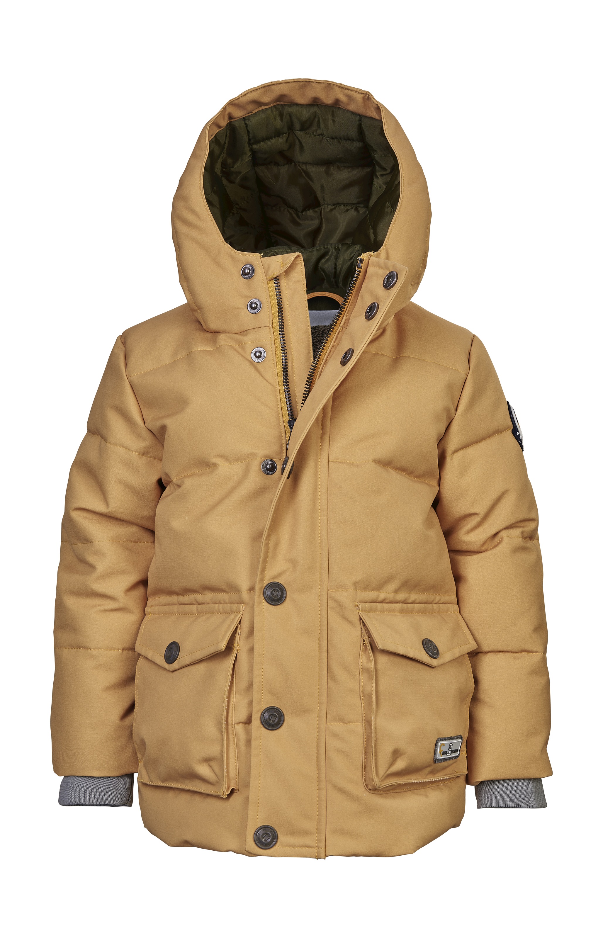 first instinct by killtec Steppmantel »FIW 9 MNS QLTD PRK« Wasser- und windabweisender Parka mit Teddyfell und Namensetikett