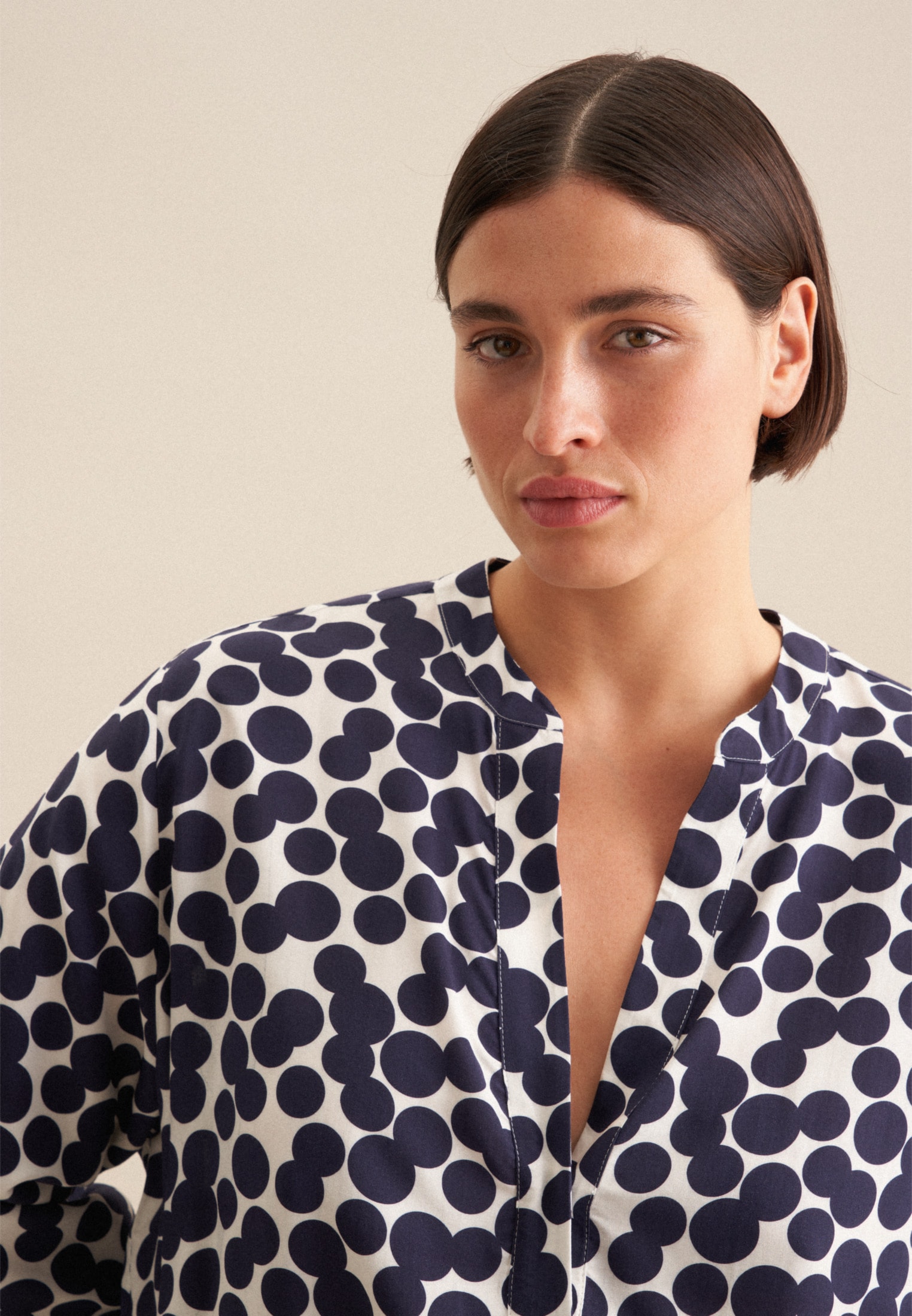 seidensticker Klassische Bluse »Schwarze Rose«, Tunika Punkte