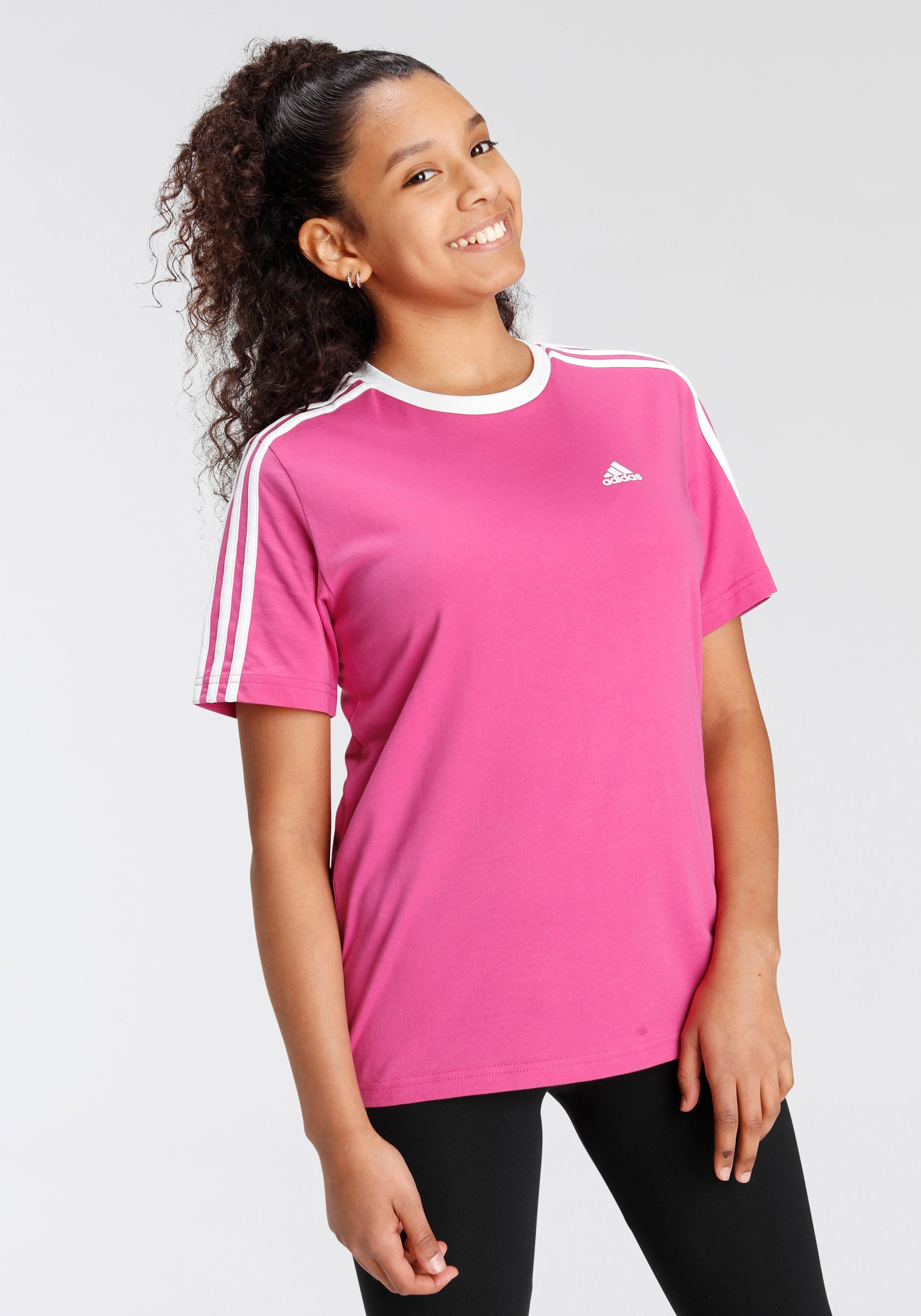 ✵ adidas Sportswear »ESSENTIALS T-Shirt online Jelmoli-Versand BOYFRIEND« LOOSE 3-STREIFEN FIT COTTON ordern 
