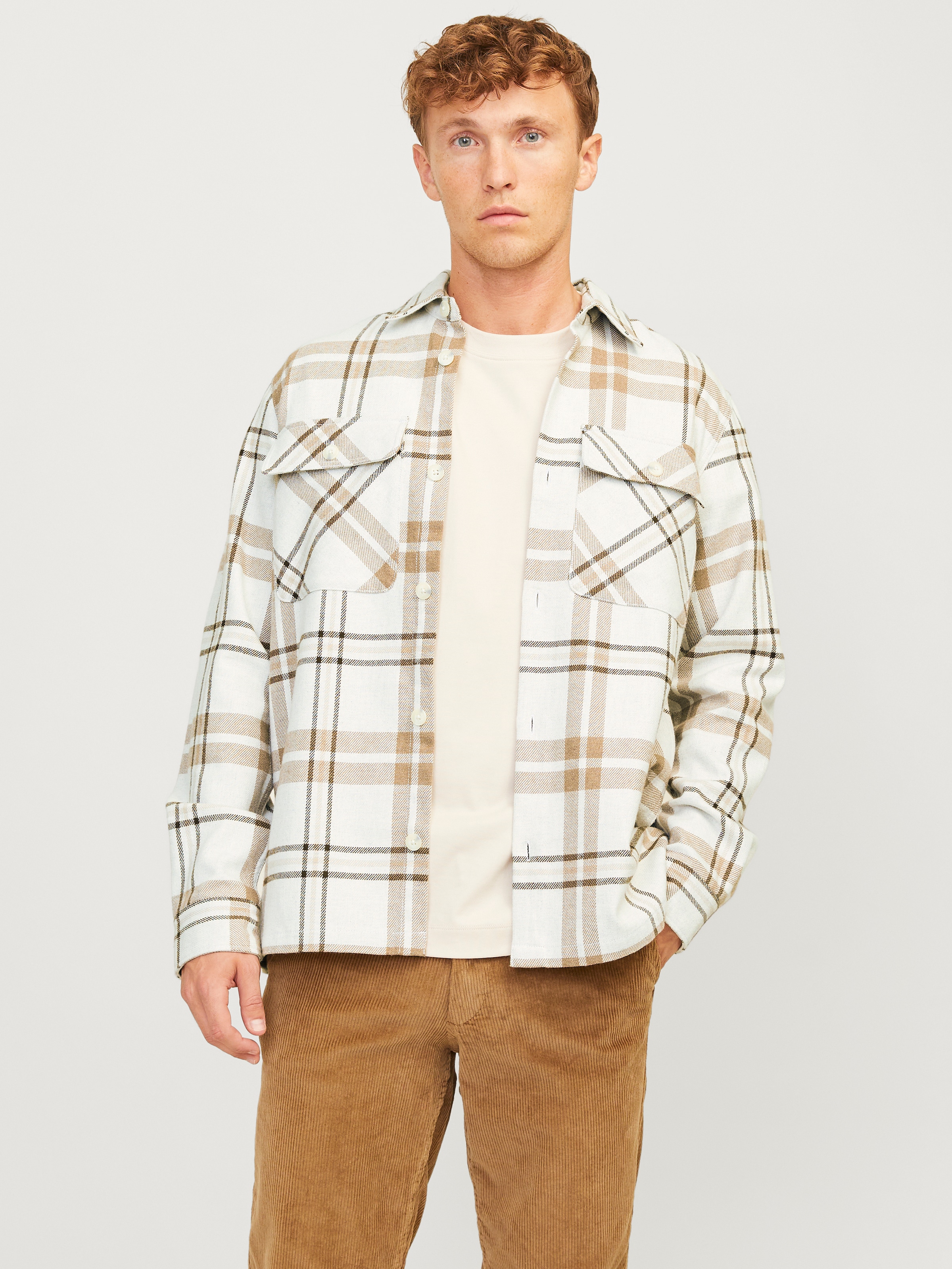 Langarmhemd »JPRRAYMOND MELANGE CHECK LS OVERSHIRT SN«