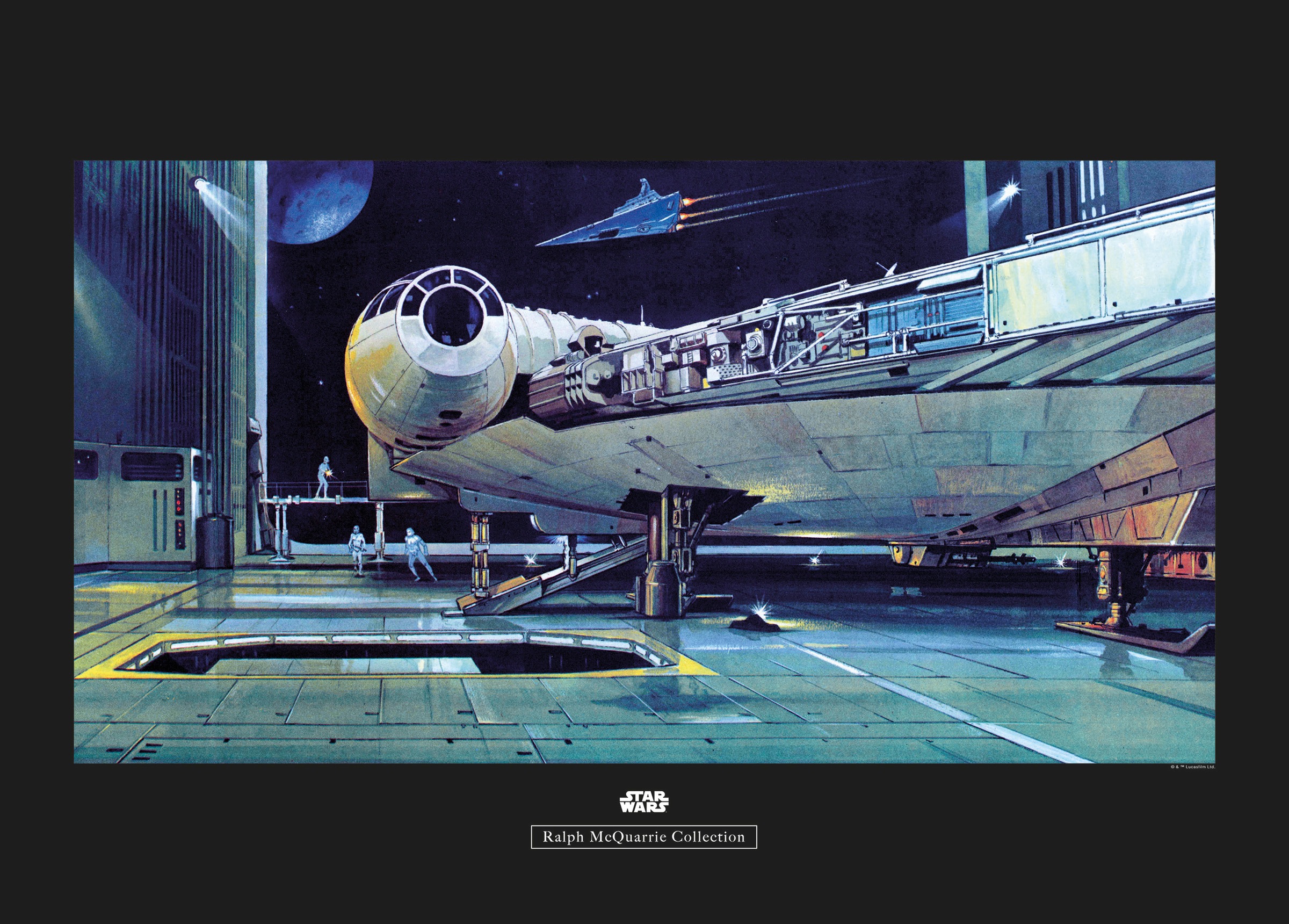 Komar Bild "Star Wars Classic RMQ Falcon Hangar" Star Wars 1 Stk. tlg. Wandbild zur Dekoration im Kinderzimmer - ohne Rahmen