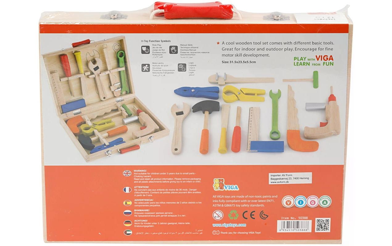 Viga® Holzspielzeug Kinder-Werkzeug-Set »12 Teile«