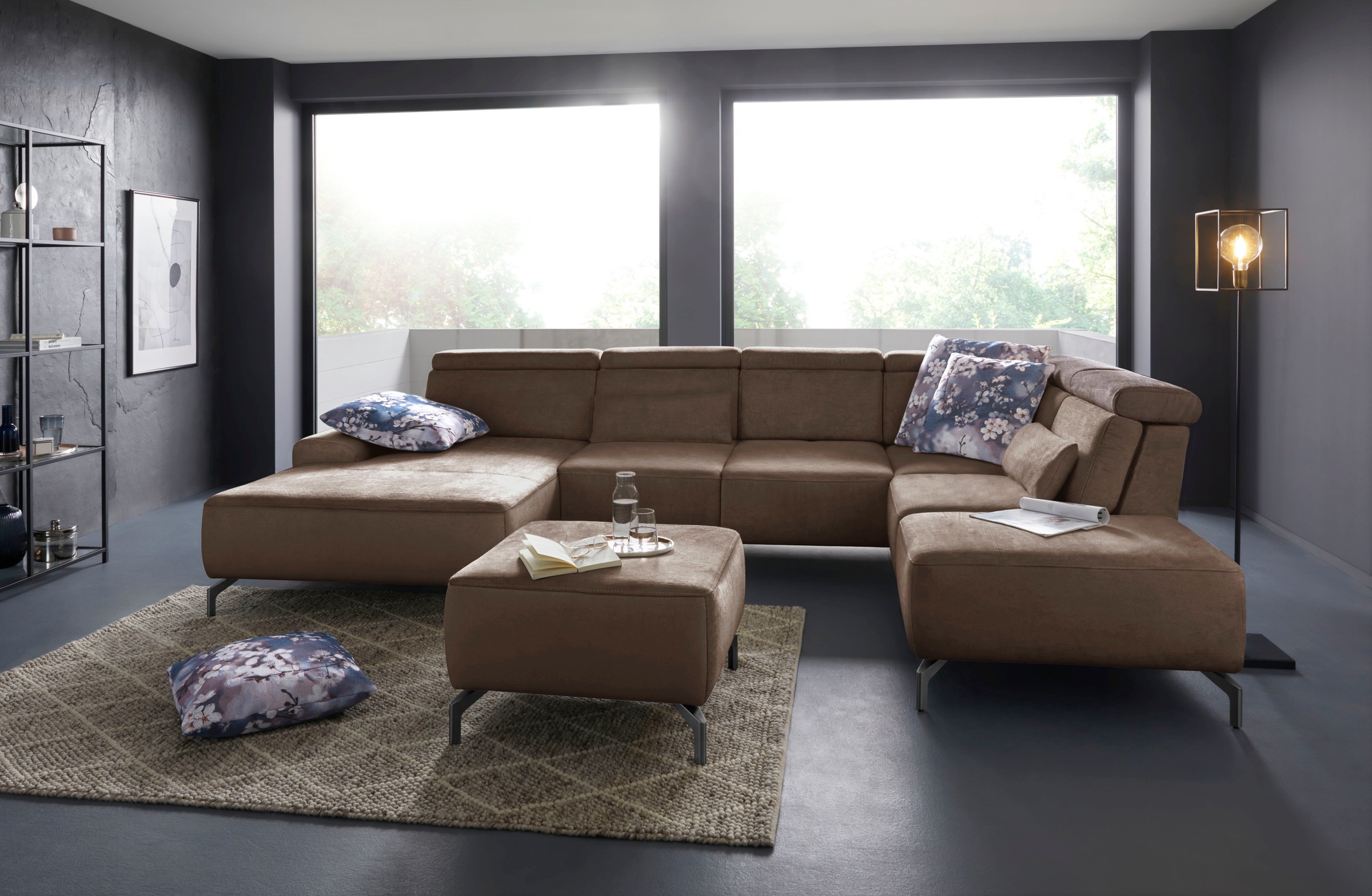 sit&more Hocker »Gizeh«, Fusshöhe 15 cm, wahlweise in 2 unterschiedlichen Fussfarben