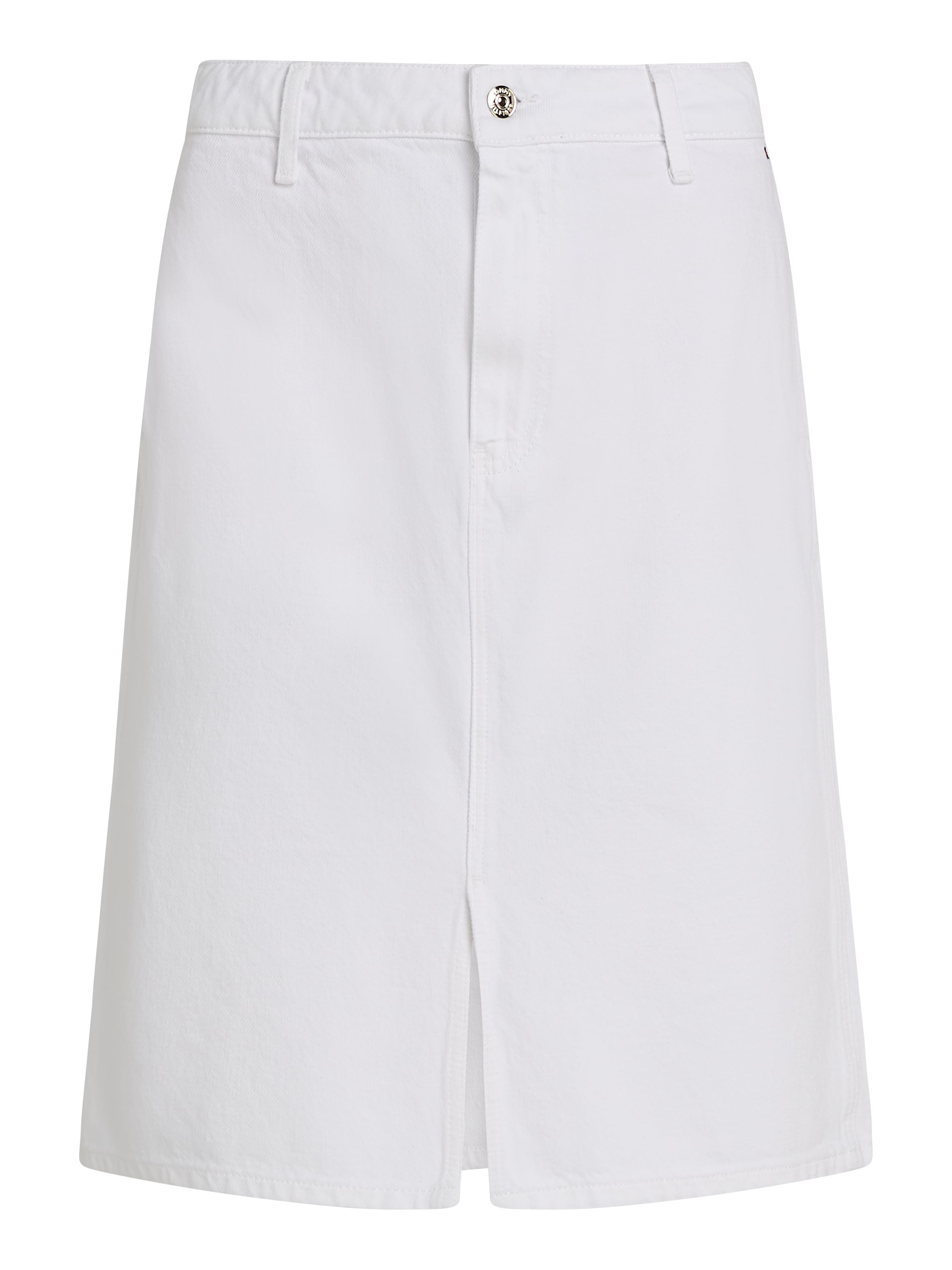 Tommy Hilfiger Jeansrock »DNM KNEE STRAIGHT SKIRT RW WHITE«, mit Schlitz