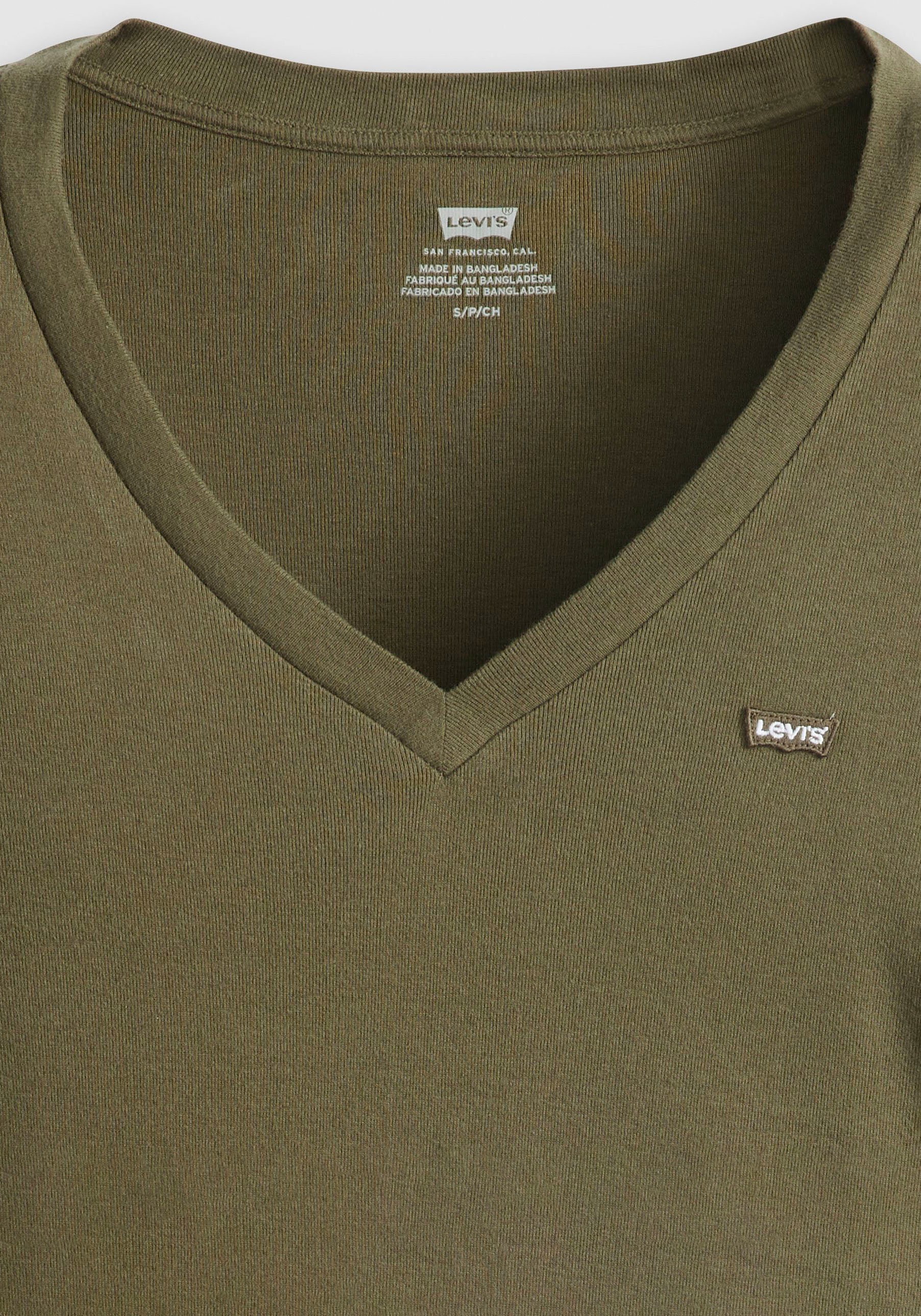 Levi's® Langarmshirt »ESSENTIAL HM LS VNECK«, mit Logo Stickerei