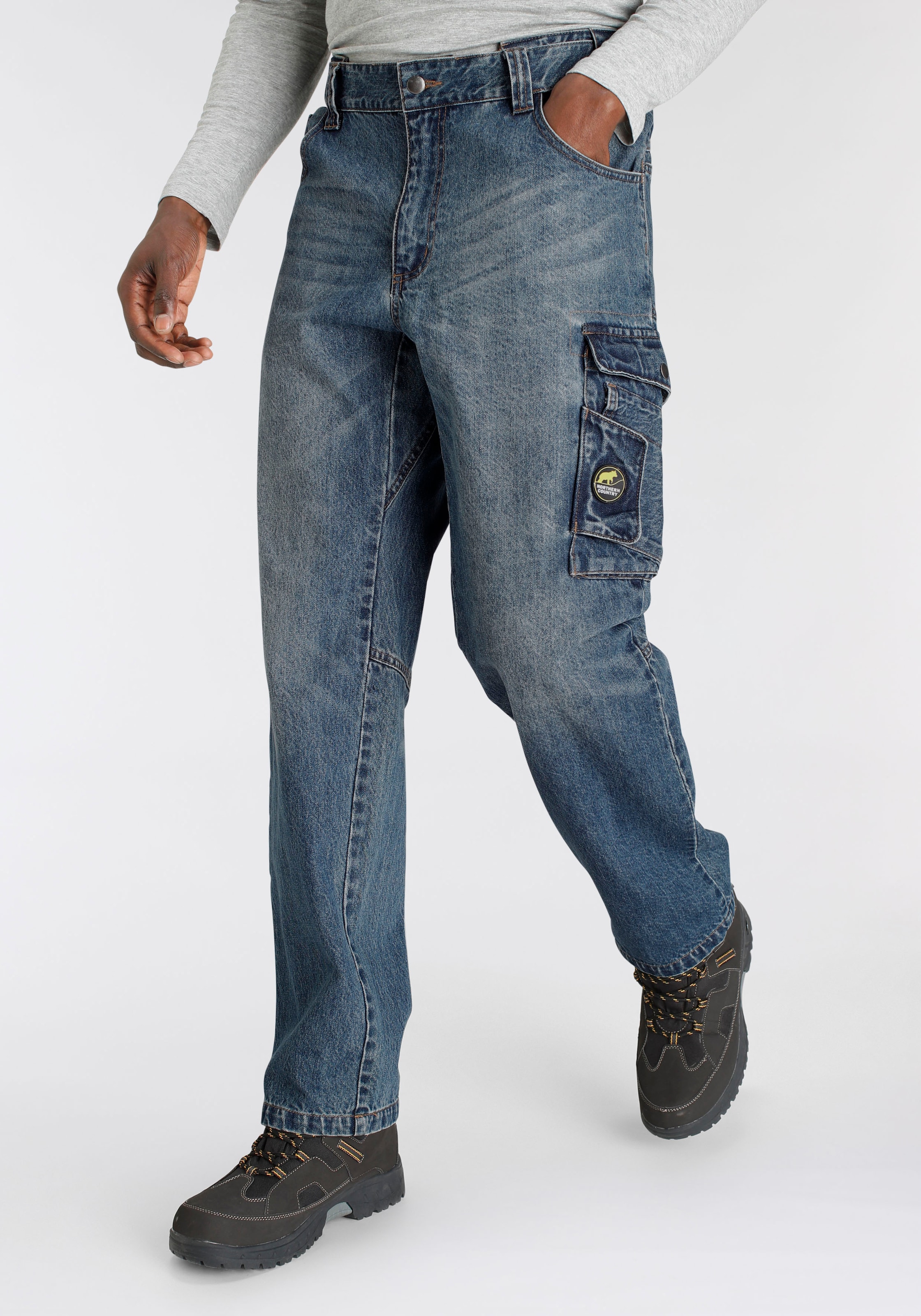 Northern Country Arbeitshose »Multipocket Jeans«, (aus 100% Baumwolle, robuster Jeansstoff, comfort fit), mit dehnbarem Bund, mit 9 praktischen Taschen