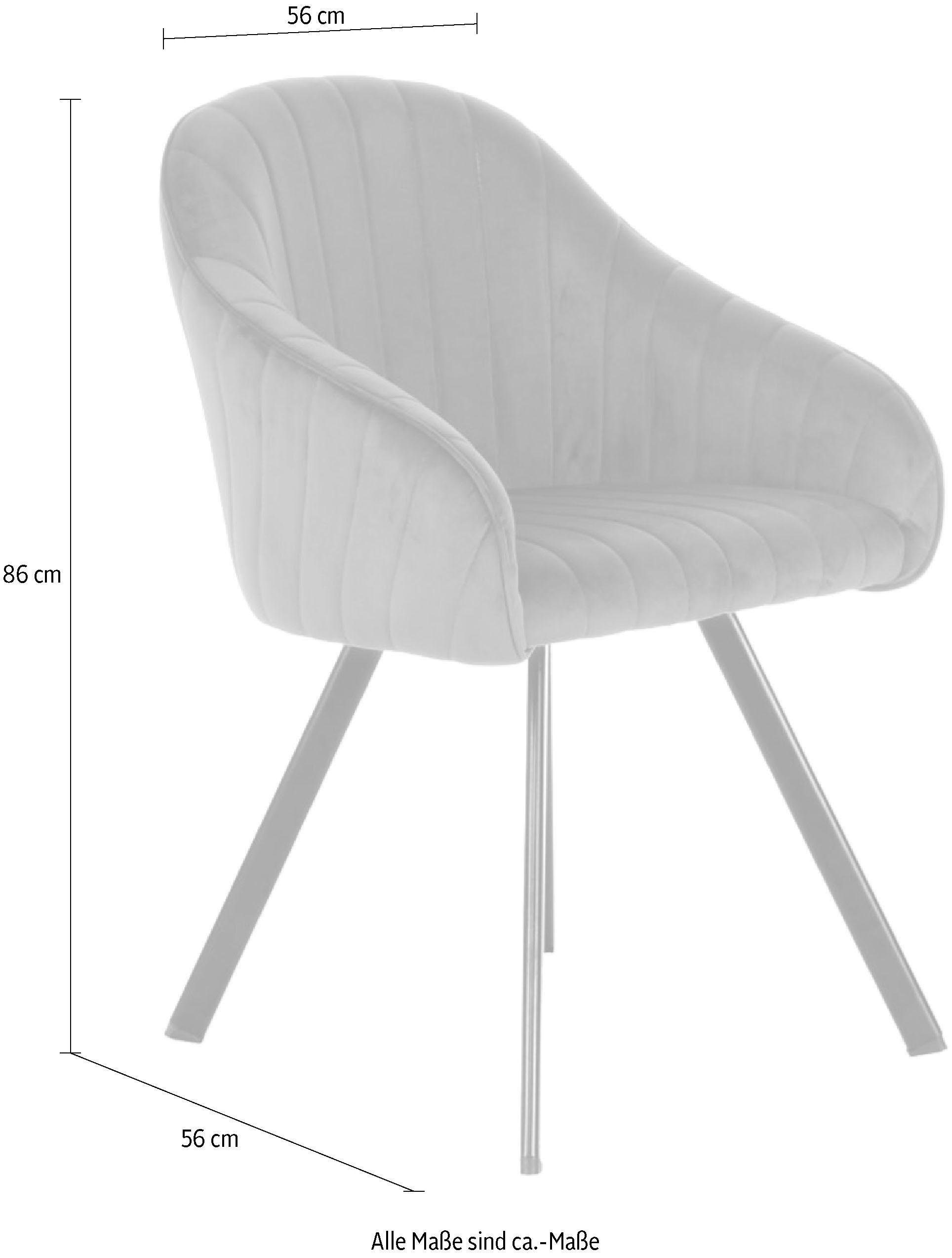 Kayoom Stuhl »Jodie 125 2er-Set, Sitzfläche mit Polsterung«, (Set), 2 St., samtweicher Bezug, bequem, einfarbiges Design