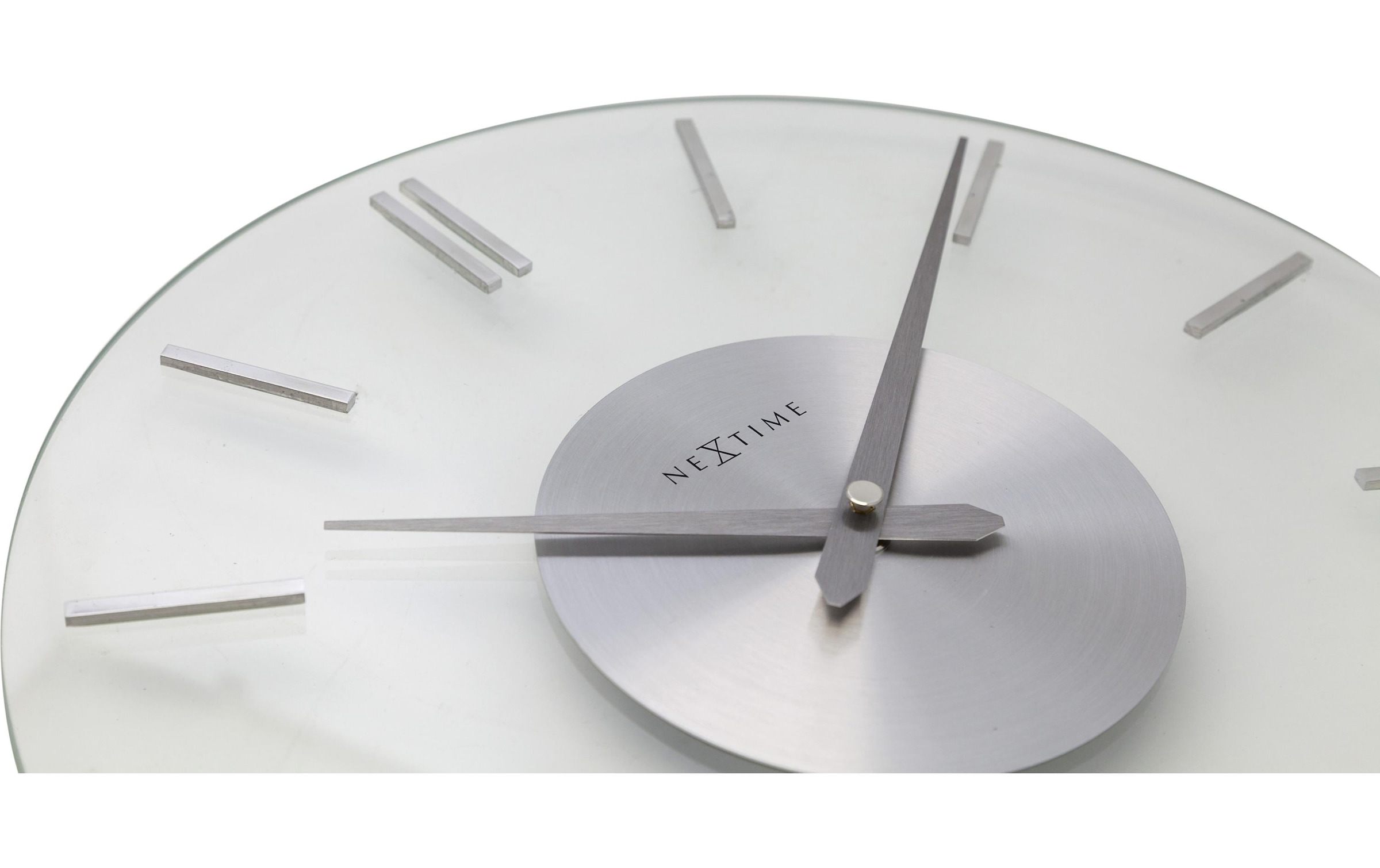 NEXTIME Wanduhr »Stripe 2631 Ø 26 cm Transparent«