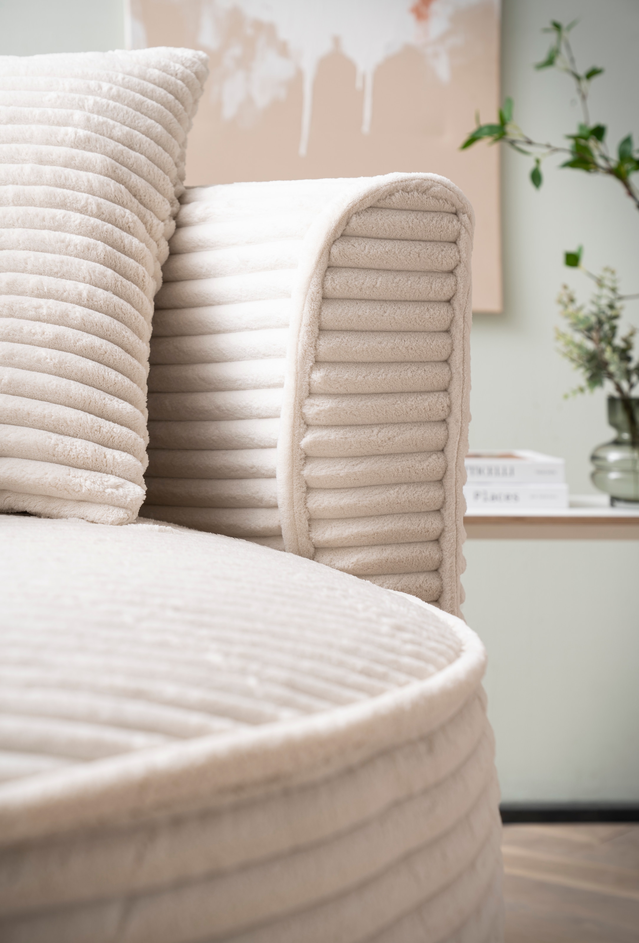 LeGer Home by Lena Gercke XXL-Sessel »Isalie, Lesesessel, Loveseat, inklusive Zierkissen«, extra grosse Sitzfläche, optional mit Hocker, Cord, Samt, Bouclé
