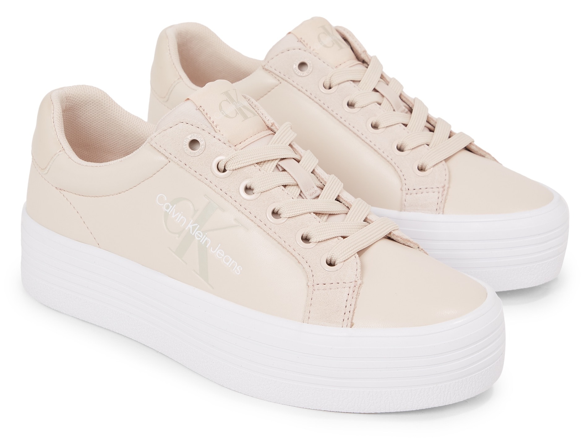 Calvin Klein Jeans Plateausneaker »BOLD VULC FLATF LOW MIX ML MTR«, mit weichem Schaftrand, Freizeitschuh, Halbschuh, Schnürschuh