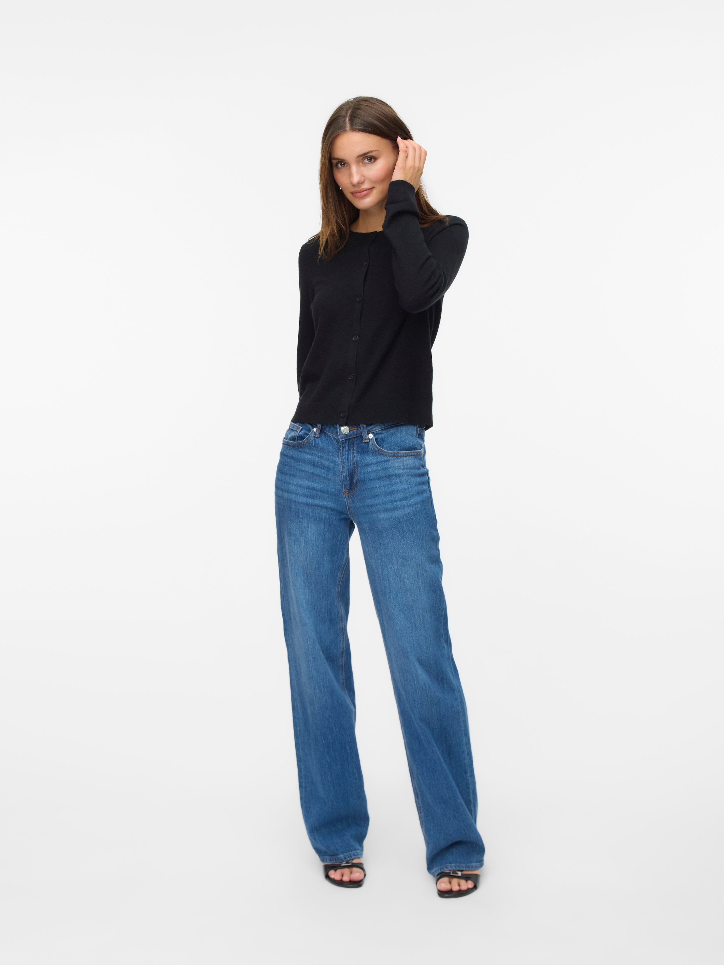 Vero Moda Strickjacke »VMVICKY LS O-NECK BUTTON CARDIGAN NOOS«