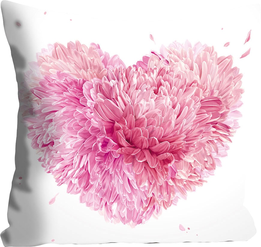 queence Dekokissen »Flower Heart«, mit einem Blumenherz, Kissenhülle ohne  Füllung, 1 Stück online kaufen | Jelmoli-Versand