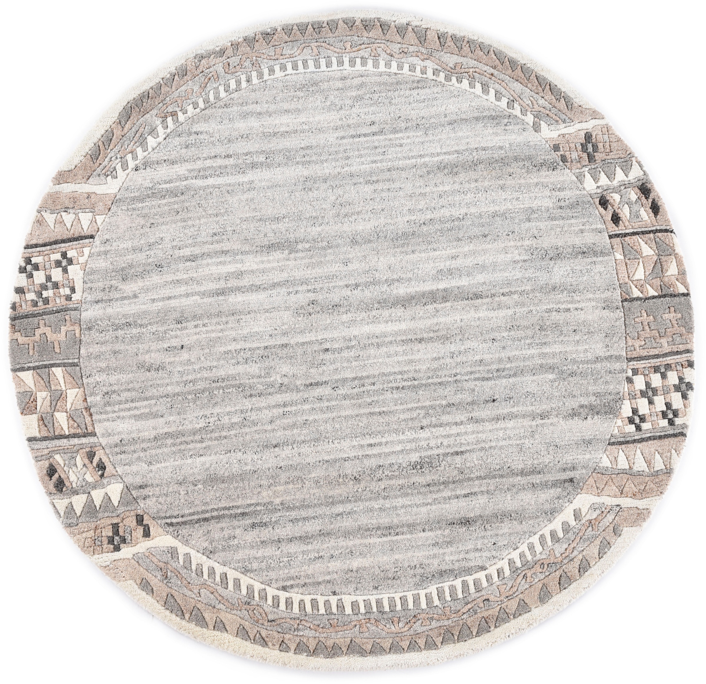 THEKO Wollteppich »Nakarta 6030«, rund, reine Wolle, handgeknüpft, mit Bordüre