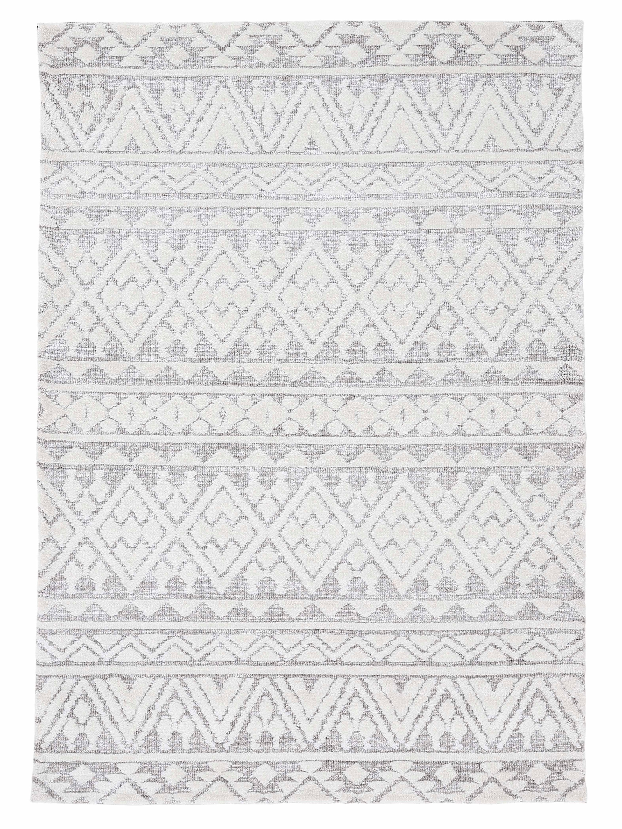 carpetfine Teppich »Holly 2«, rechteckig, 12 mm Höhe, Rauten Motiv, Hoch-Tief Struktur, Wohnzimmer