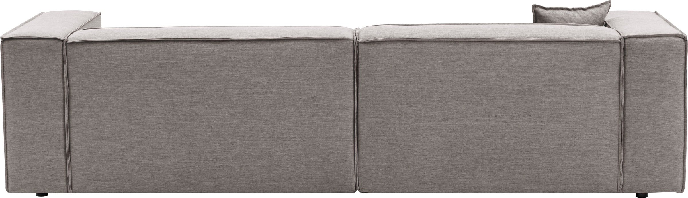 LeGer Home by Lena Gercke Ecksofa »PIARA mit Kedernaht, Cord, Leinenoptik o. Strukturstoff, Couch, L-Form«, wahlweise Ottomane rechts/links, schwarze Füsse, bequemer Sitzkomfort