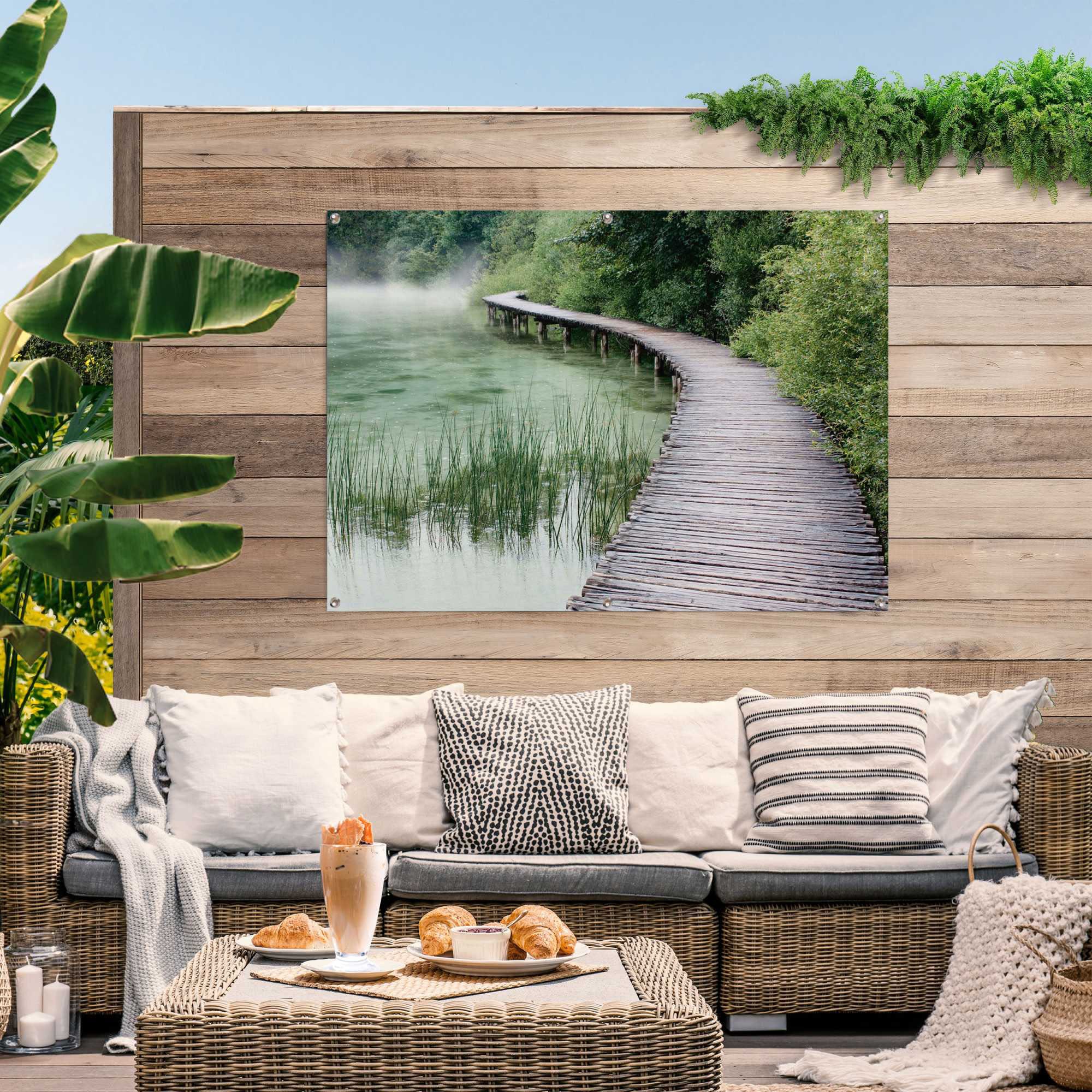 Reinders! Poster »Steg am Ufer«, | den wasserfestes Gartenposter Jelmoli-Versand bestellen für Ausseneinsatz online und leichtes