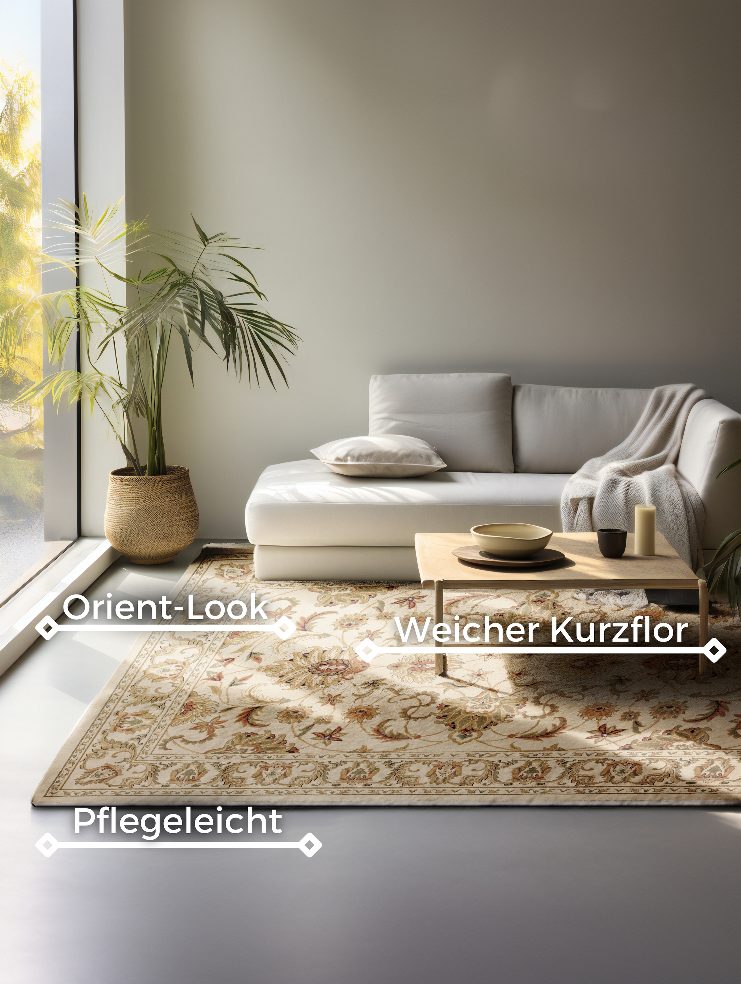 HANSE Home Teppich »Harirud«, rechteckig, 8 mm Höhe, Orient Optik, strapazierfähig, pflegeleicht, robust