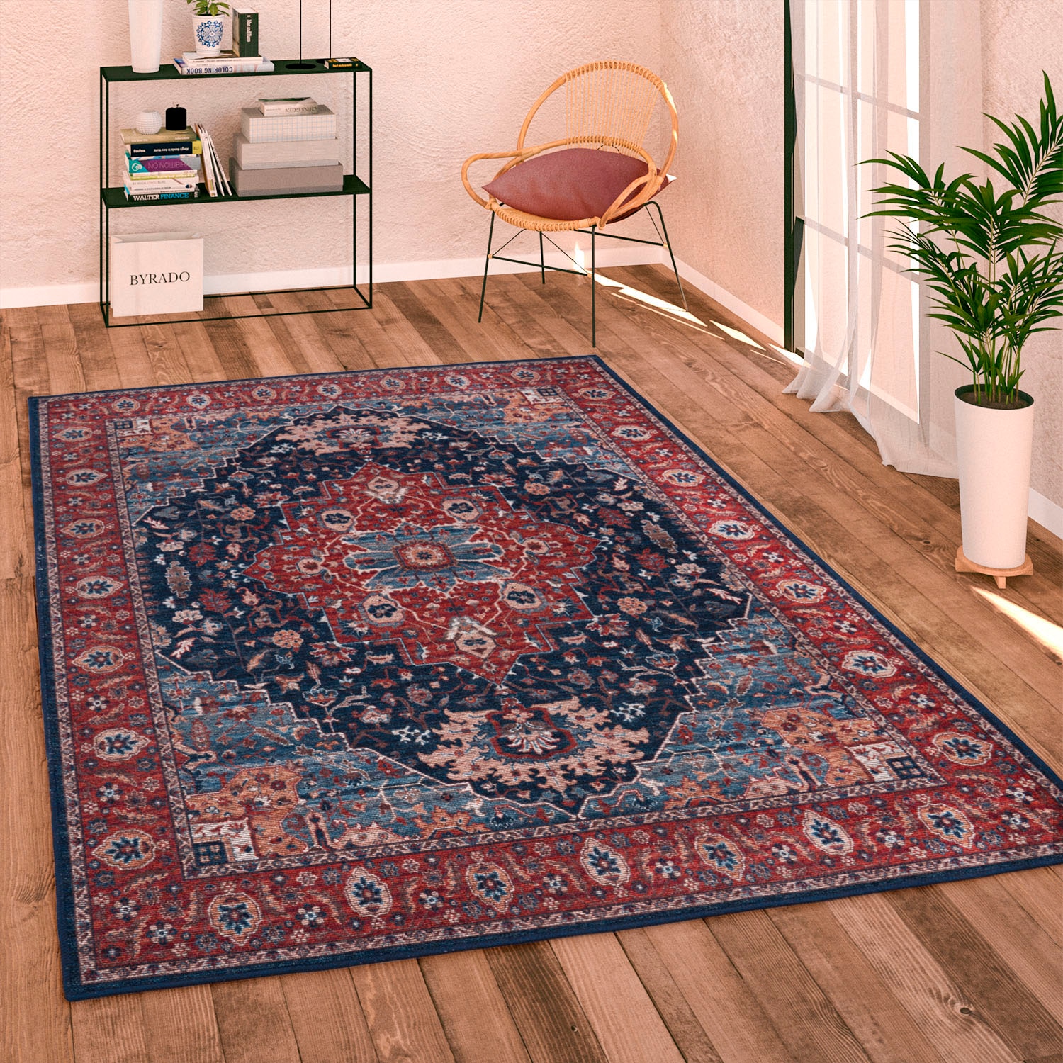 Paco Home Teppich »Bordeaux 242«, rechteckig, 4 mm Höhe, Kurzflor, Orient-Optik, Vintage Design, waschbar