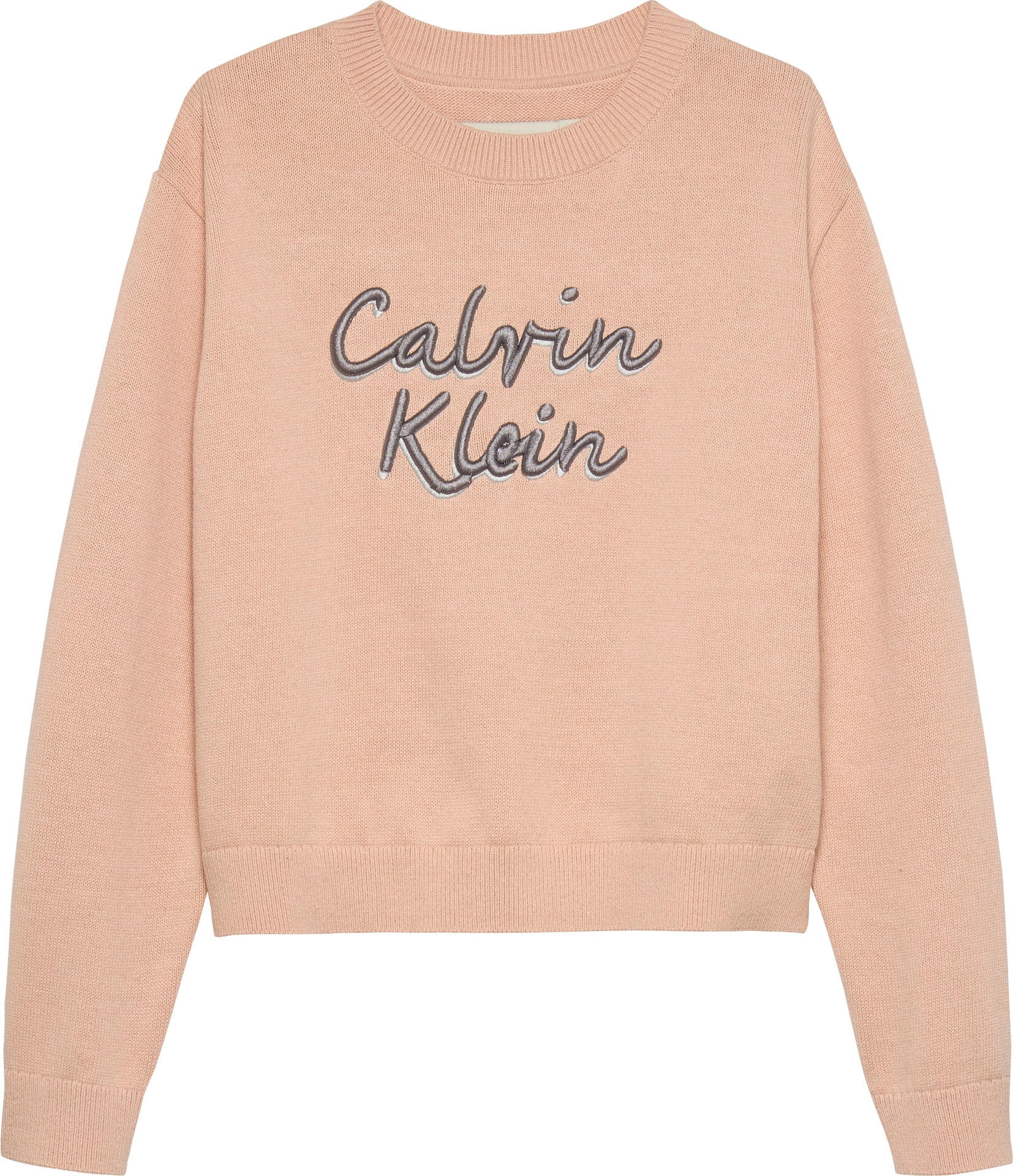 Calvin Klein Jeans Rundhalspullover »LOGO METALLIC INTERSIA«, für Kinder bis 16 Jahre, grosse Stickerei