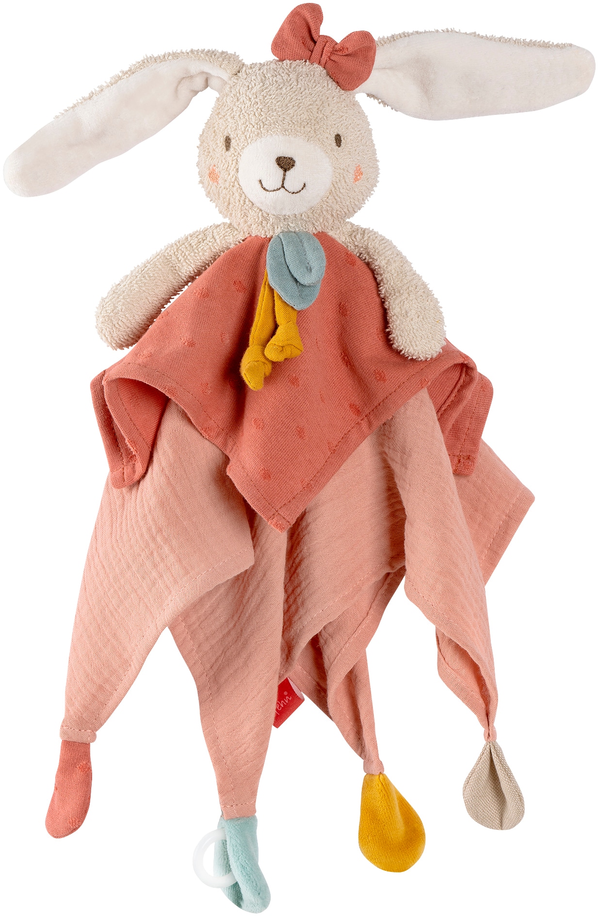 Fehn Schmusetuch "Schmusetuch Hase" mit Befestigungsring für Schnuller