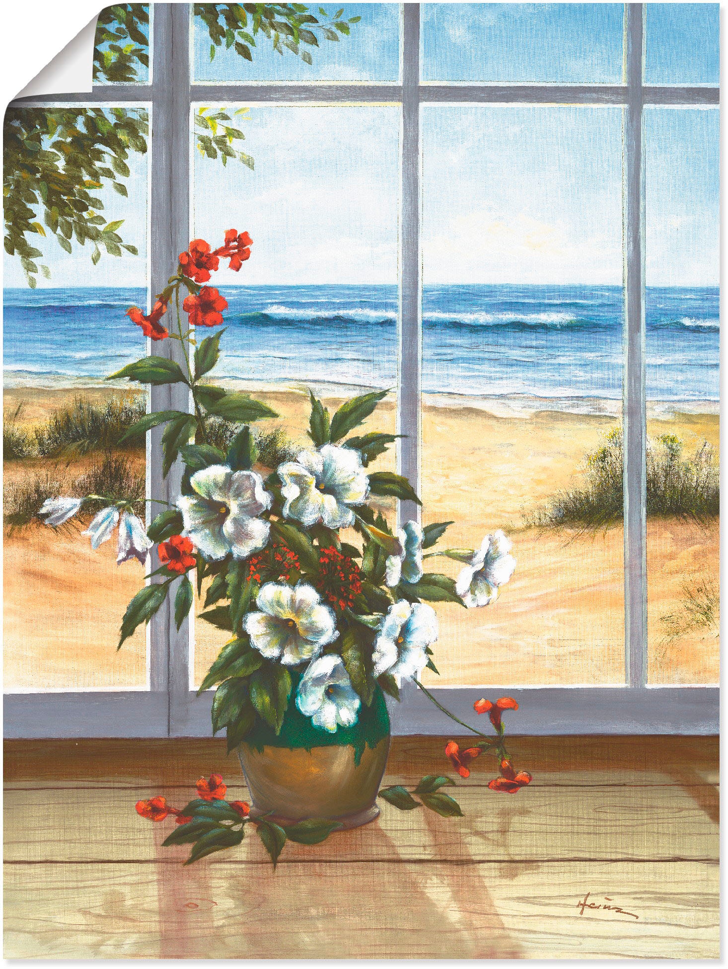 Artland Wandbild »Meerblick«, Fensterblick, (1 oder Alubild, in Leinwandbild, als versch. Wandaufkleber Grössen Jelmoli-Versand online Poster St.), kaufen 