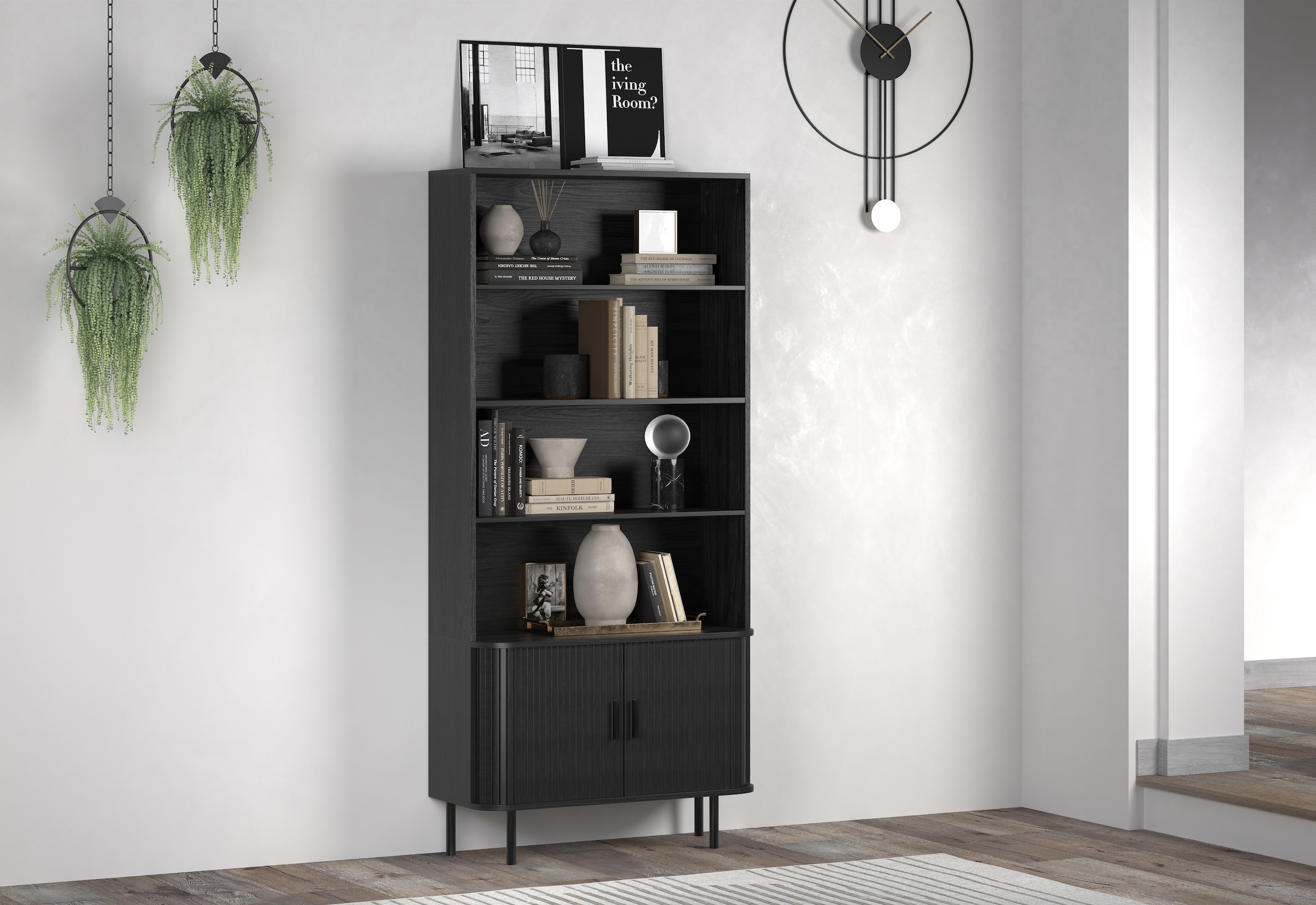 INOSIGN Bücherregal »Ronda«, (1 St.), Standregal mit Schiebetüren - Masse (B/T/H) 80/40/172 cm