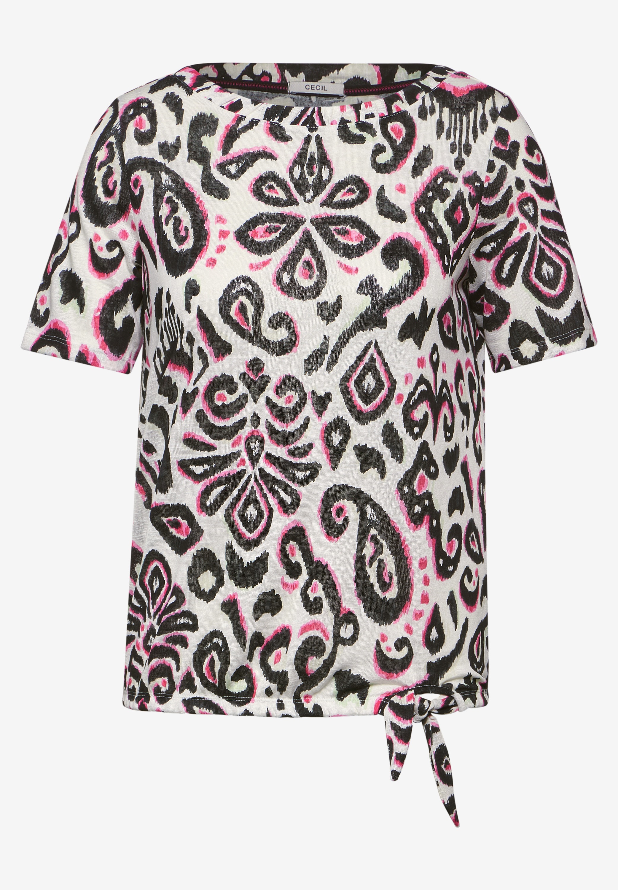 Cecil Print-Shirt, mit Tunnelzug und Knotendetail am Saum