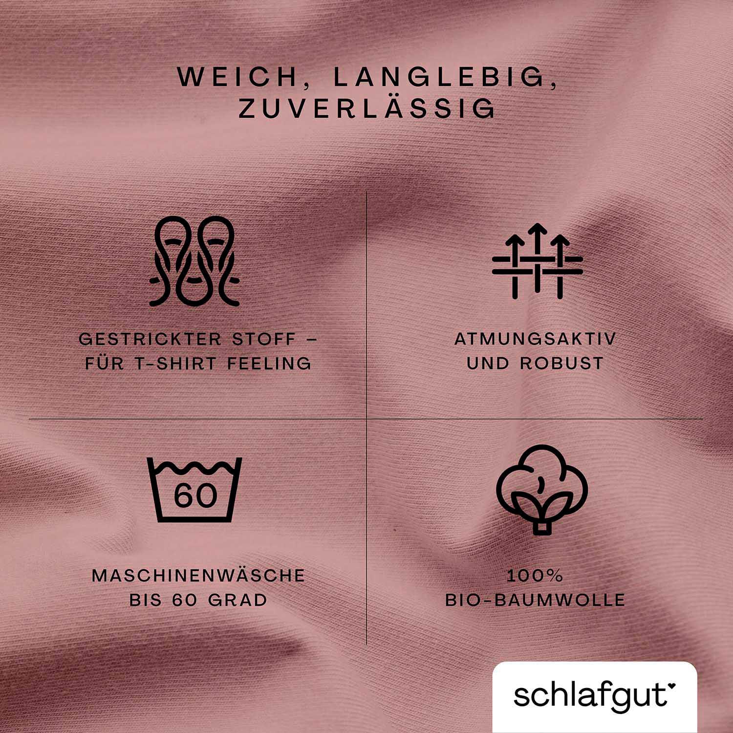 Schlafgut Spannbettlaken »CASUAL u.a. in Gr. 90x200, 140x200 oder 180x200 cm, 100% Bio-Baumwolle«, Bettlaken für Matratzen bis 25 cm Höhe, zuverlässig, langlebig, weich