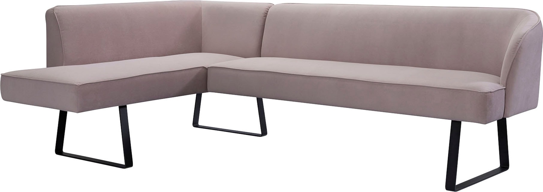 exxpo - sofa fashion Eckbank »Americano«, mit Keder und Metallfüssen, Bezug in verschiedenen Qualitäten