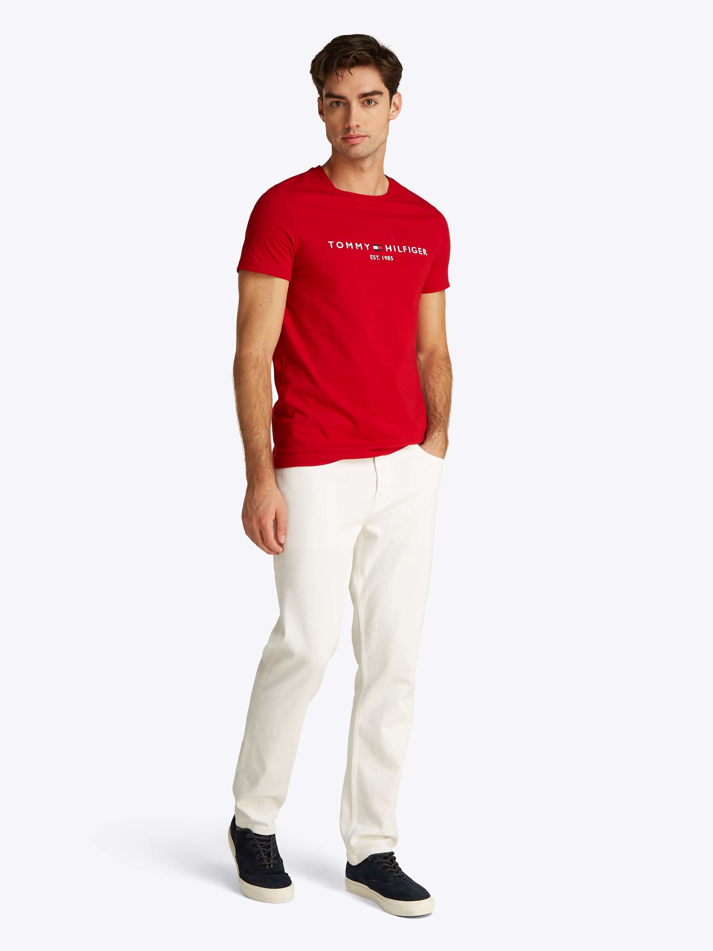 Tommy Hilfiger T-Shirt »TOMMY LOGO TEE«, aus reiner Baumwolle