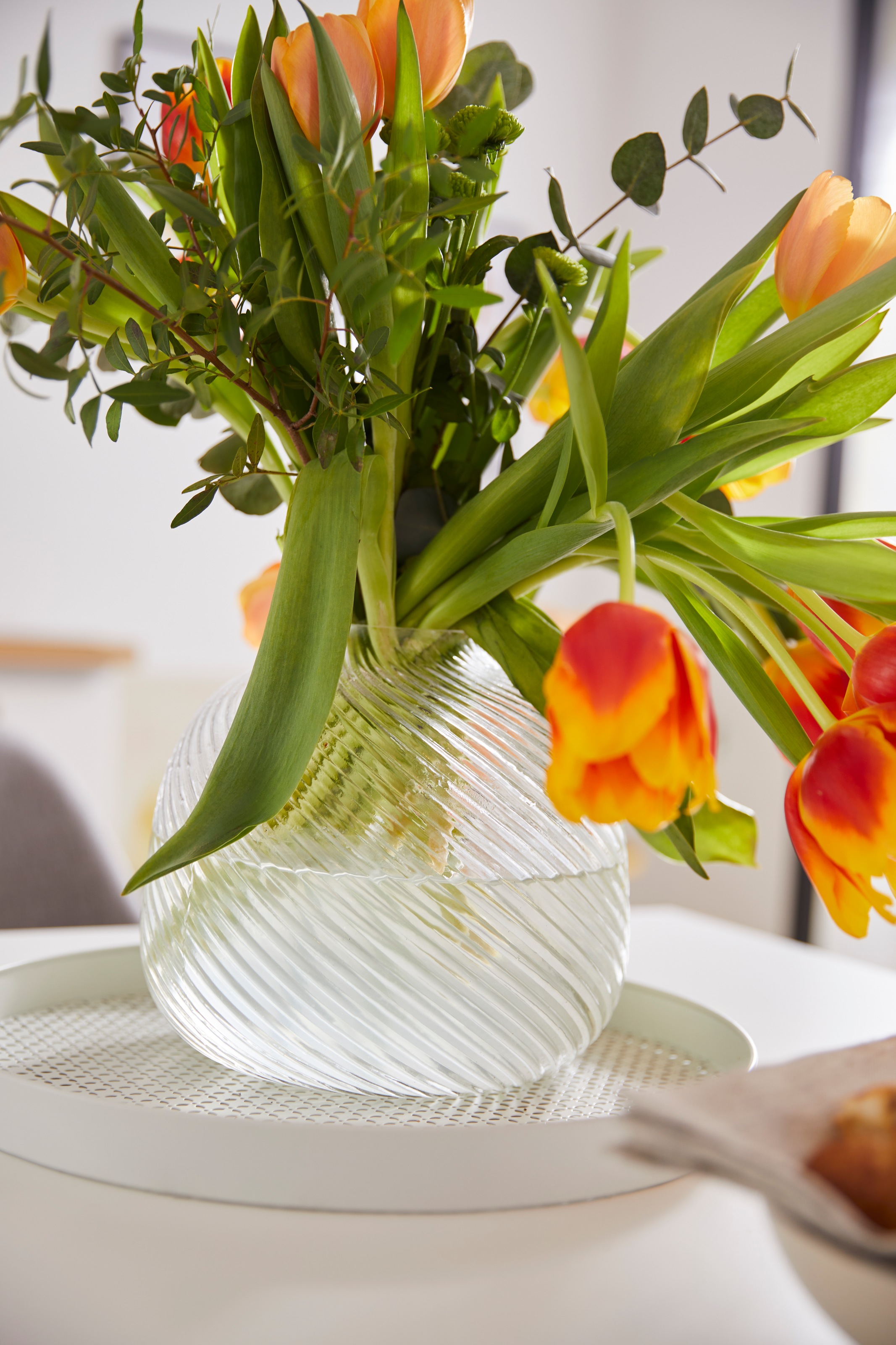 Home affaire Tischvase »Marenne«, (1 St.), aus Glas, mit wunderschönem Schliff